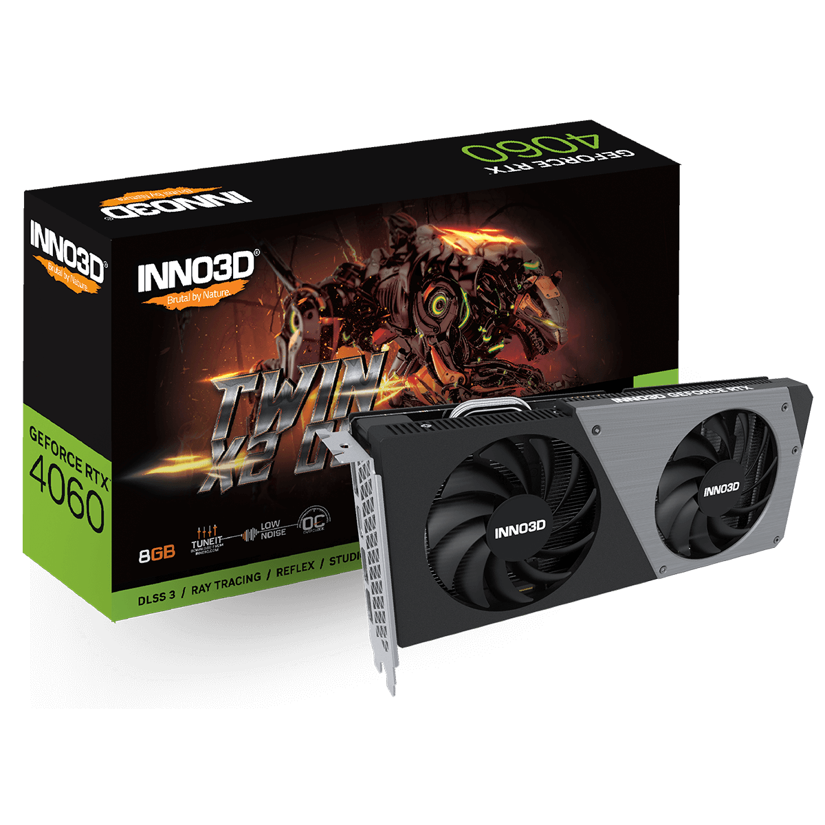 Placa de Video INNO3D NVIDIA GeForce RTX 4060 TWIN X2 OC, 8GB, GDDR6, DLSS, Ray Tracing, N40602-08D6X-173051N