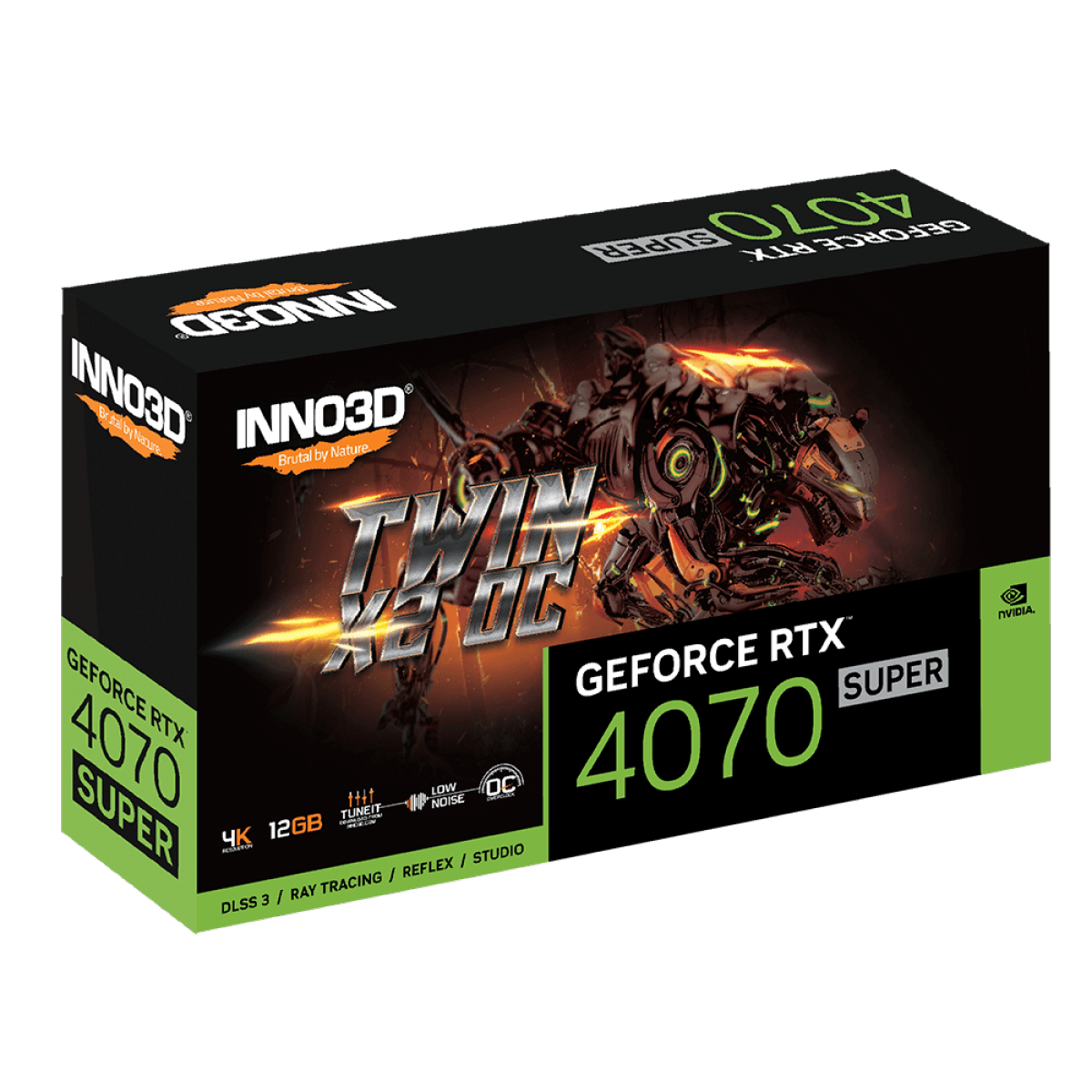 Placa de Vídeo INNO3D NVIDIA GeForce RTX 4070 Super Twin X2, 12GB, GDDR6X, DLSS, Ray Tracing, N407S2-126X-186162N