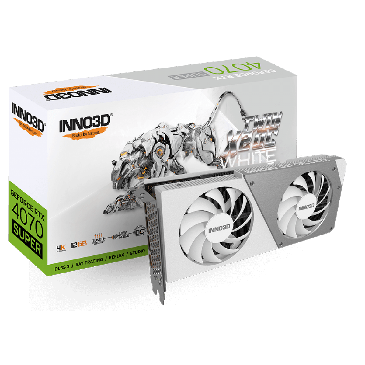 Placa De Vídeo INNO3D NVIDIA GeForce RTX 4070 Super Twin X2 OC White, 12GB, GDDR6X, DLSS, Ray Tracing, N4