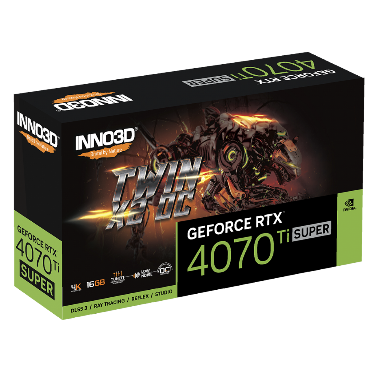 Placa de Vídeo INNO3D NVIDIA GeForce RTX 4070 Ti Super Twin X2 OC, 16GB, GDDR6X, DLSS, Ray Tracing, N407TS2-166XX-186156N