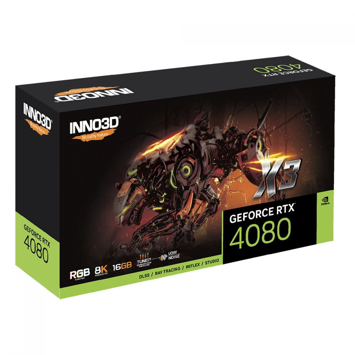 Placa de Vídeo INNO3D NVIDIA GeForce RTX 4080 X3, 16GB, GDDR6X, DLSS, Ray Tracing, N40803-166XX-187049N