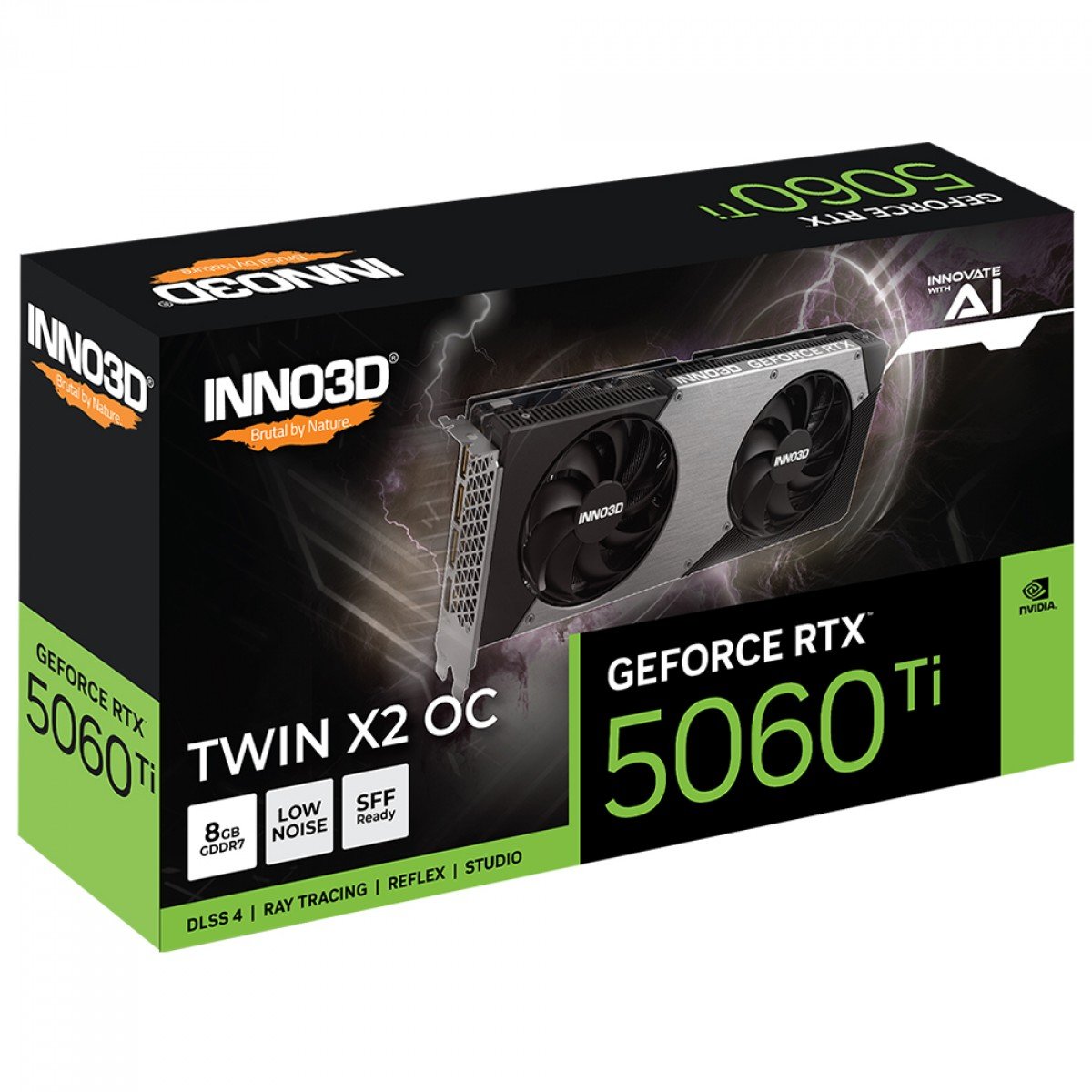 Placa de Vídeo INNO3D NVIDIA GeForce RTX 5060 Ti TWIN X2 OC, 8GB, GDDR7, DLSS, Ray Tracing, N506T2-08D7X-193075N