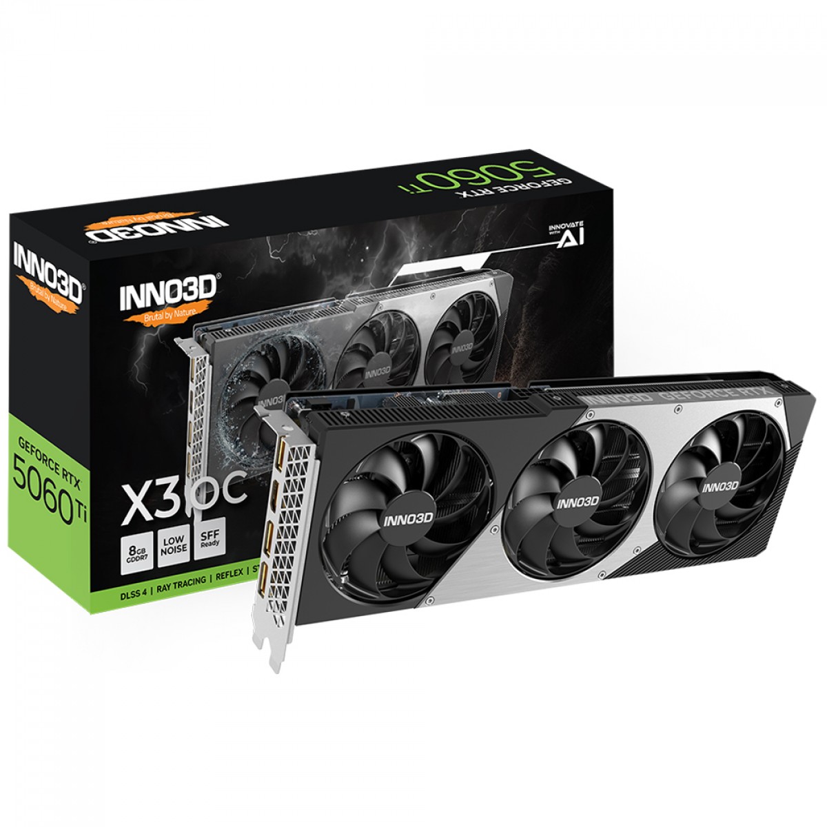 Placa de Vídeo INNO3D NVIDIA GeForce RTX 5060 Ti X3 OC, 8GB, GDDR7, DLSS, Ray Tracing, N506T2-08D7X-193075L
