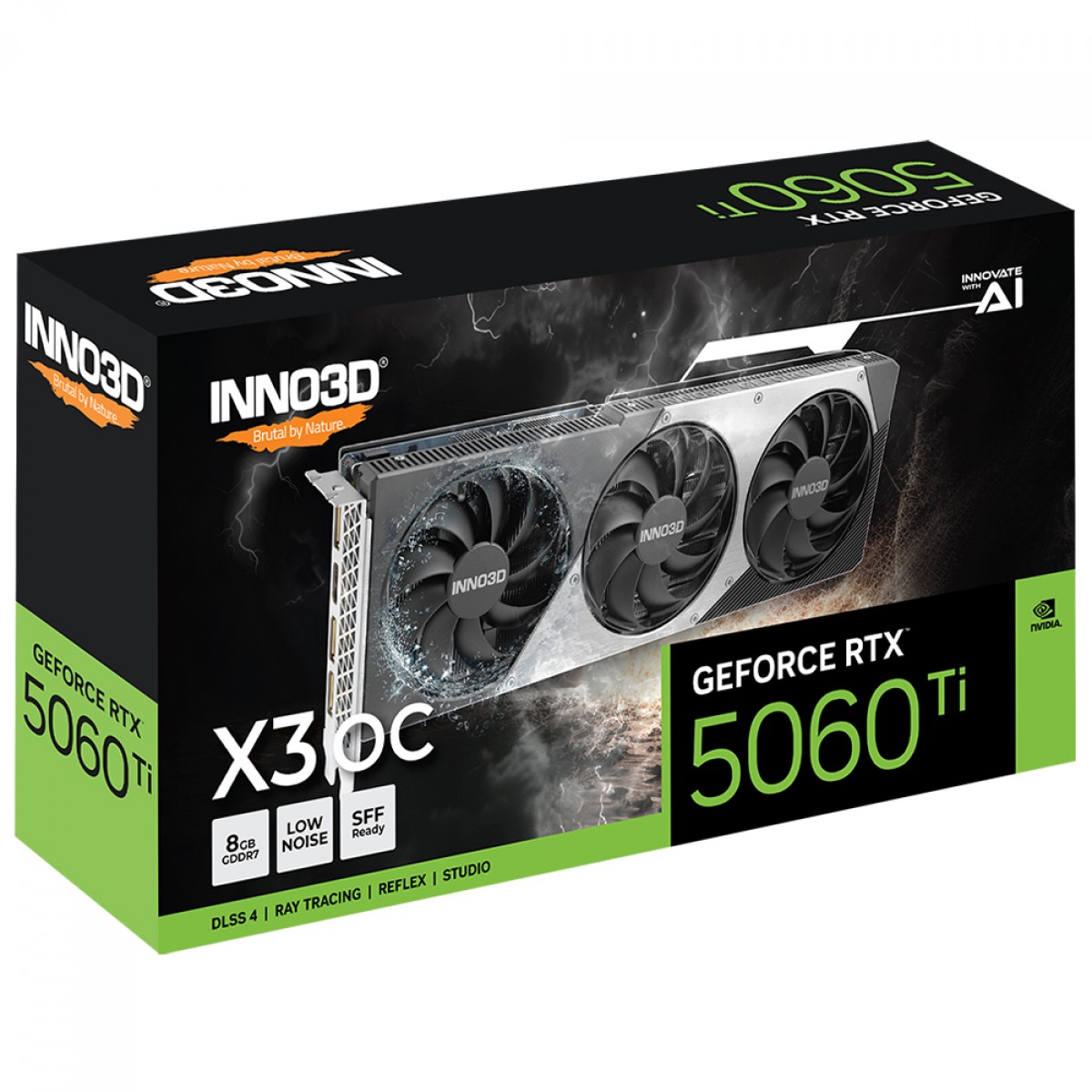 Placa de Vídeo INNO3D NVIDIA GeForce RTX 5060 Ti X3 OC, 8GB, GDDR7, DLSS, Ray Tracing, N506T2-08D7X-193075L