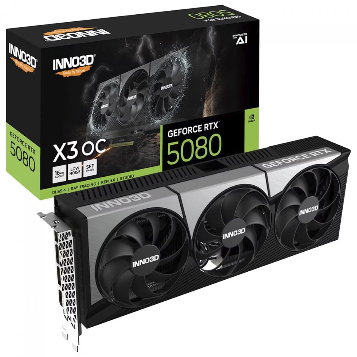 Placa de Vídeo INNO3D NVIDIA GeForce RTX 5080 X3 OC, 16GB, GDDR7, DLSS, Ray Tracing, N50803-16D7X-17603930
