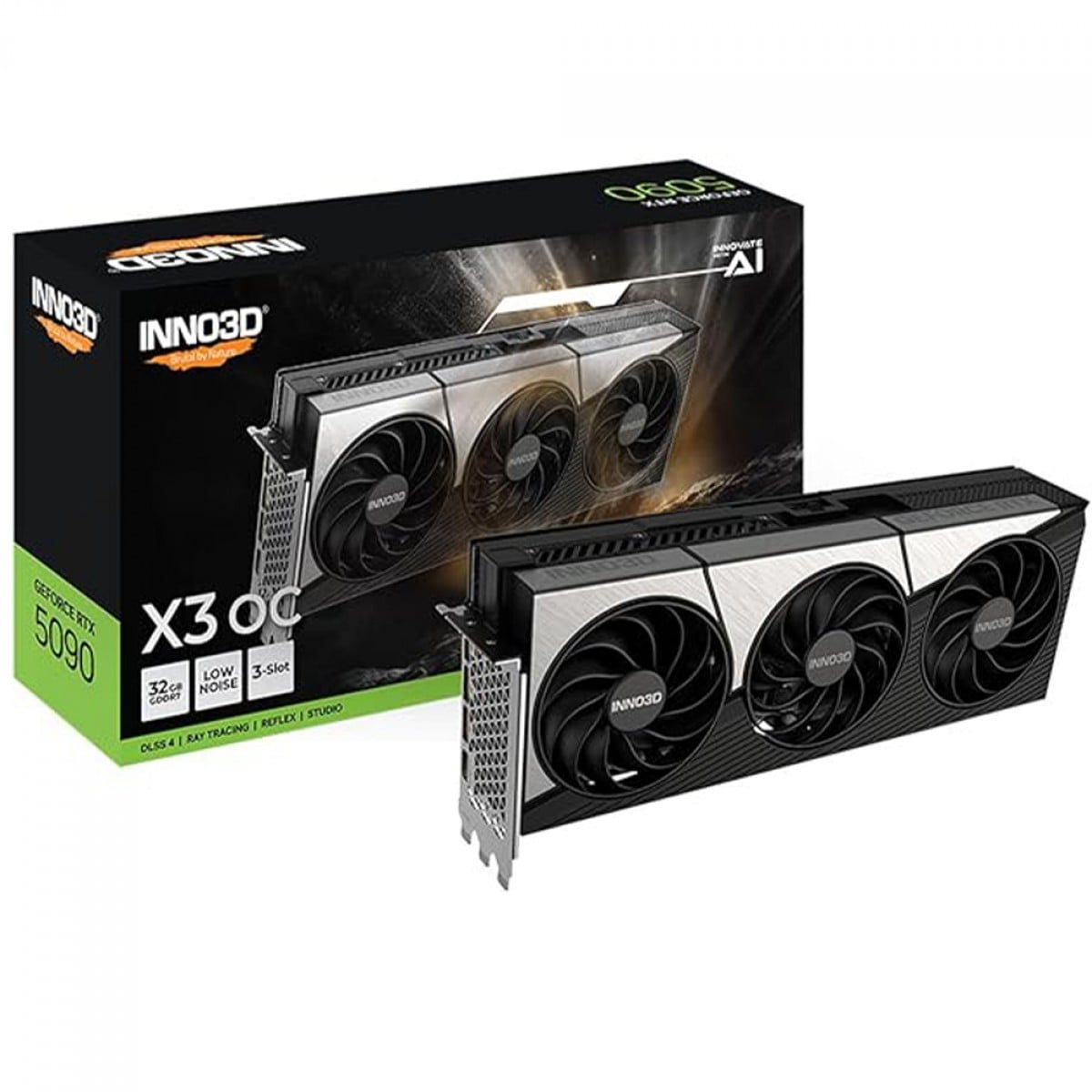 Placa de Vídeo INNO3D NVIDIA GeForce RTX 5090 X3 OC, 32GB, GDDR7, DLSS, Ray Tracing, N50903-32D7X-17593928