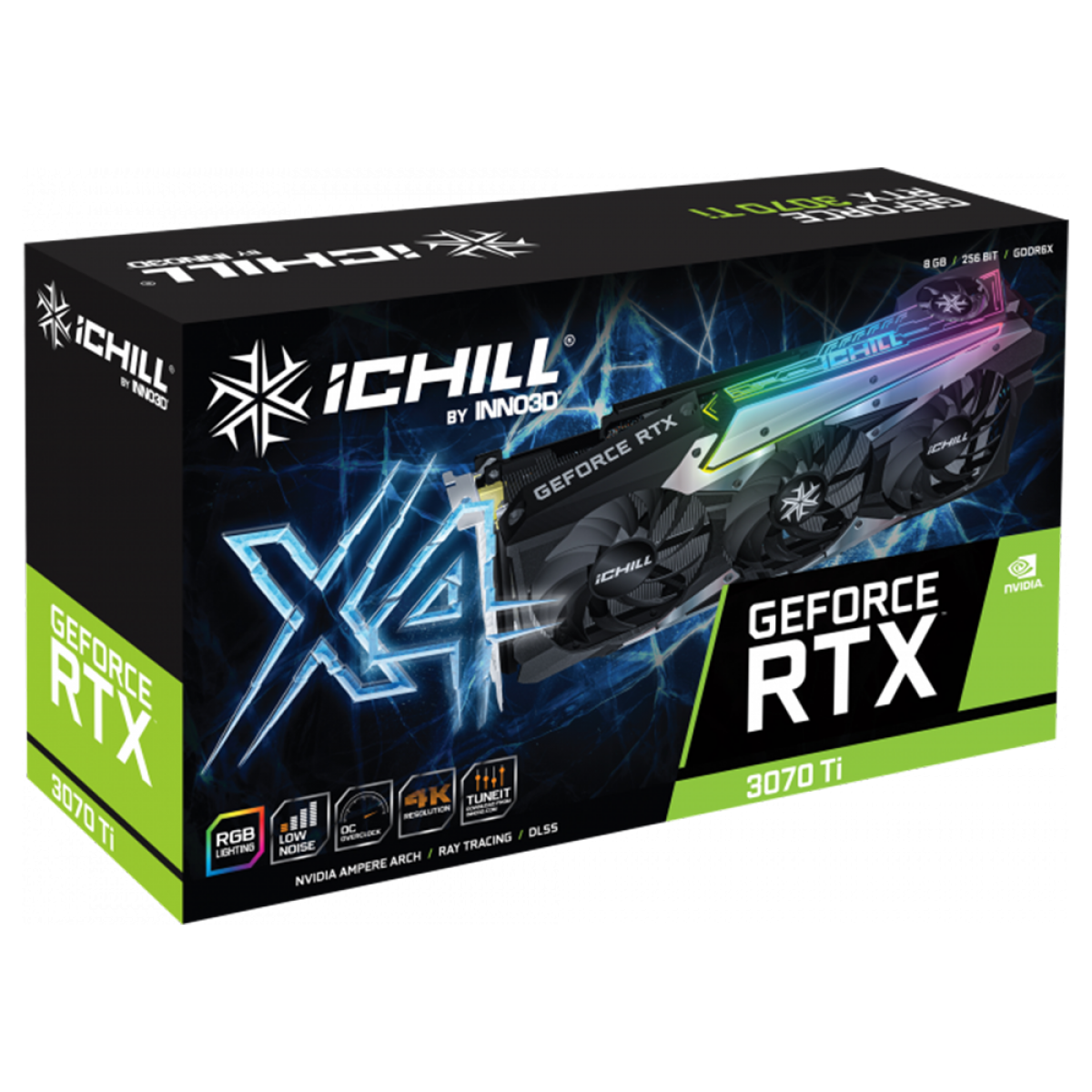 Placa De Vídeo Inno3d Nvidia Geforce Rtx 3070 Ti Ichill X4 Lhr 8gb Gddr6x Dlss Ray Tracing