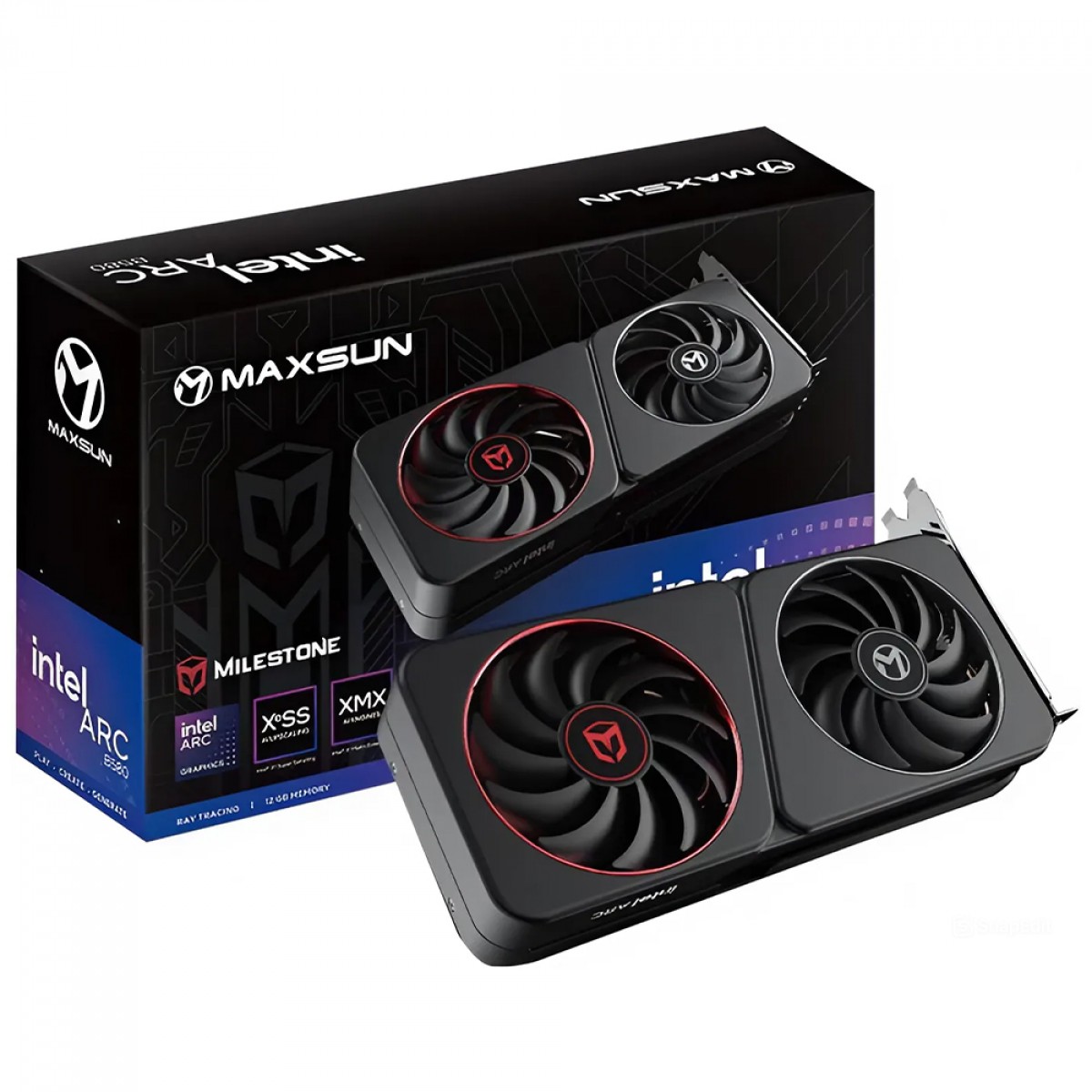 Placa De Vídeo Maxsun Intel Arc B580 Milestone, 12GB, GDDR6, Xe2, Ray Tracing