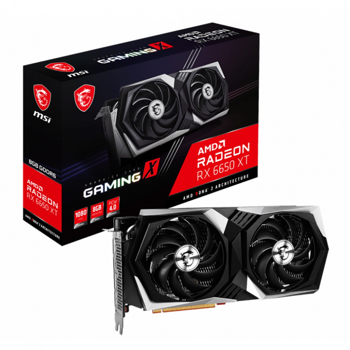 Placa de Vídeo MSI AMD Radeon RX 6650 XT GAMING X, 8GB, GDDR6, FSR, Ray Tracing, 912-V502-061
