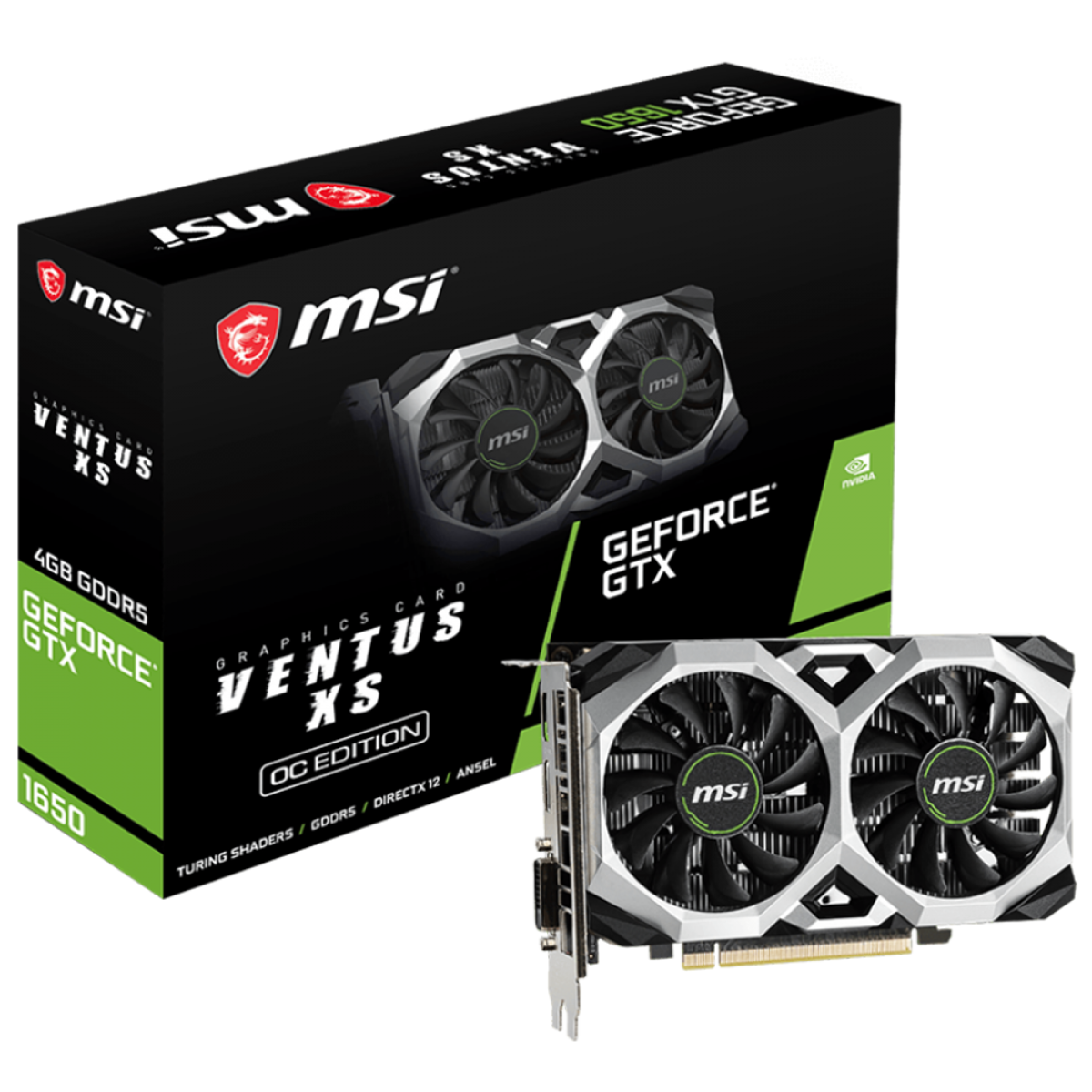 Placa De Vídeo MSI NVIDIA GeForce GTX 1650 Ventus XS OC, 4GB GDDR5, 128Bit, 912-V809-3060
