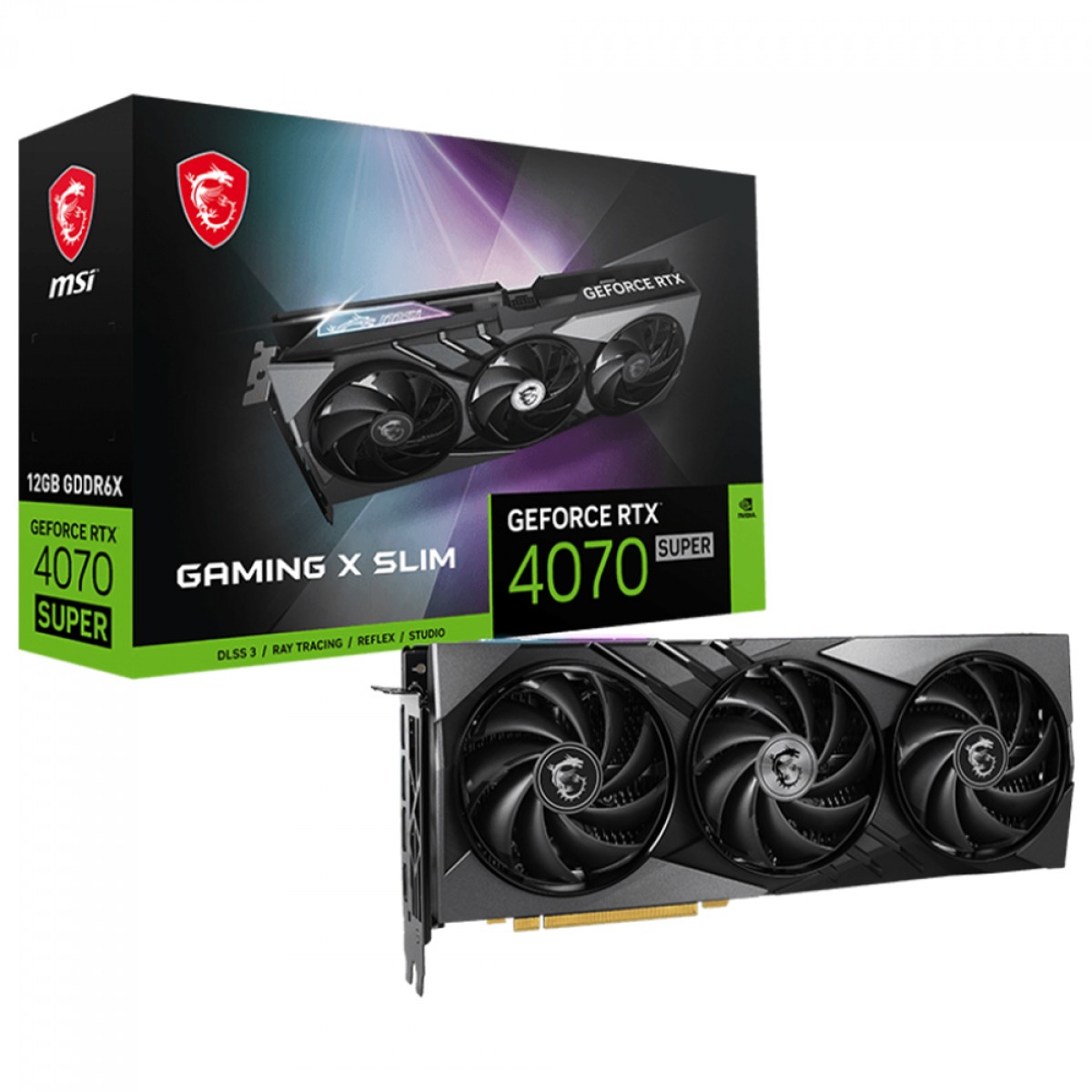 Placa De Vídeo MSI NVIDIA GeForce RTX 4070 Super Gaming X Slim, 12GB, GDDR6X, DLSS, Ray Tracing, 912-V513-631