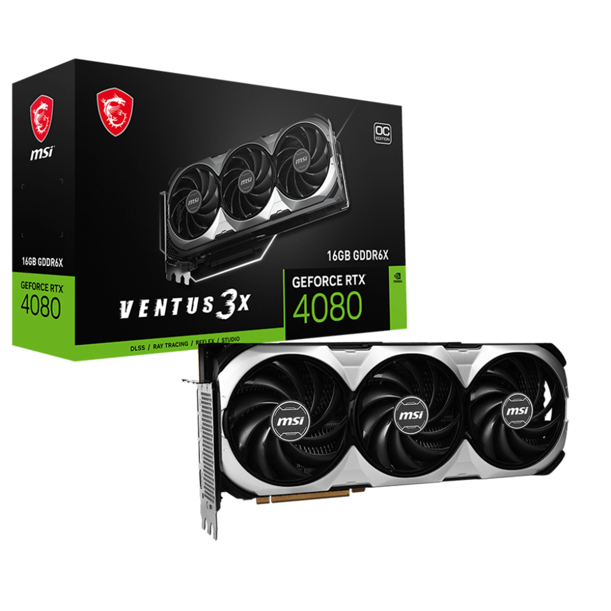 Placa de Vídeo MSI NVIDIA GeForce RTX 4080 Ventus 3X OC 16GB GDDR6X DLSS  Ray Tracing 912-V511-044