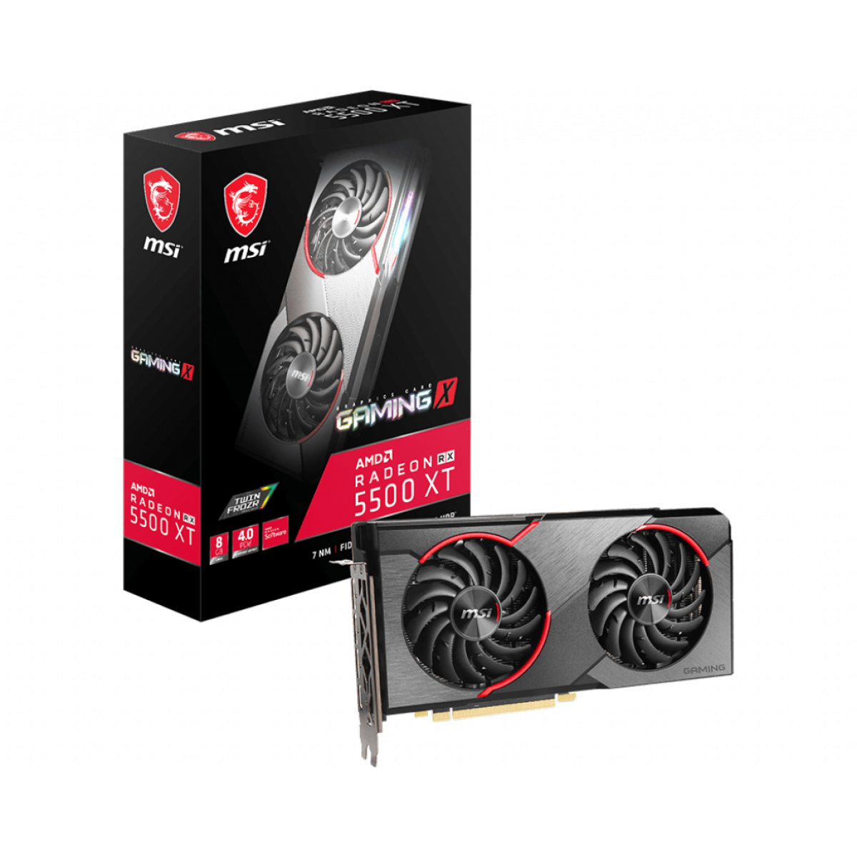 Placa de Vídeo MSI Radeon RX 5500 XT Gaming X Dual, 8GB GDDR6, 128Bit,  912-V382-001