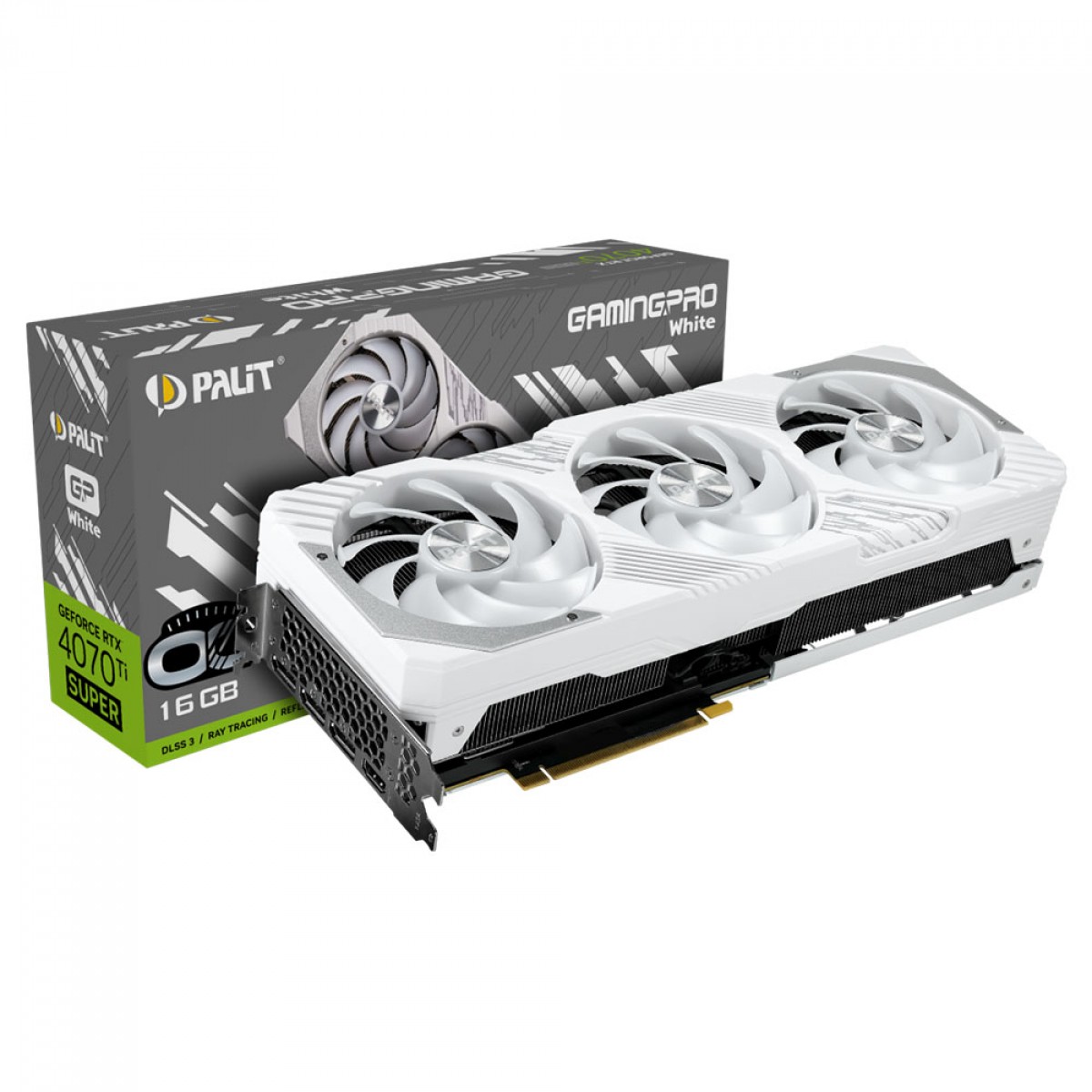 Placa de Vídeo Palit GeForce RTX 4070 Ti Super Gaming Pro White OC, 16GB, GDDR6X, DLSS, Ray Tracing, NED47TST19T2-1043W