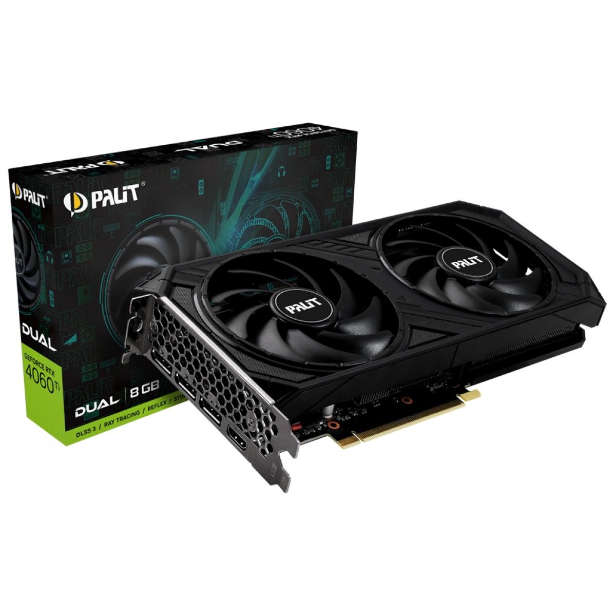 Placa de Vídeo Palit NVIDIA GeForce RTX 4060 Ti Dual, 8GB, GDDR6, DLSS, Ray  Tracing, NE6406T019P1