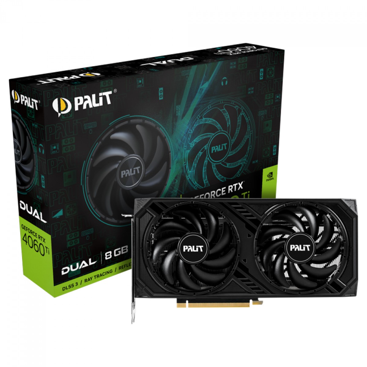 Placa de Vídeo Palit NVIDIA GeForce RTX 4060 Ti Dual, 8GB, GDDR6, DLSS, Ray  Tracing, NE6406T019P1