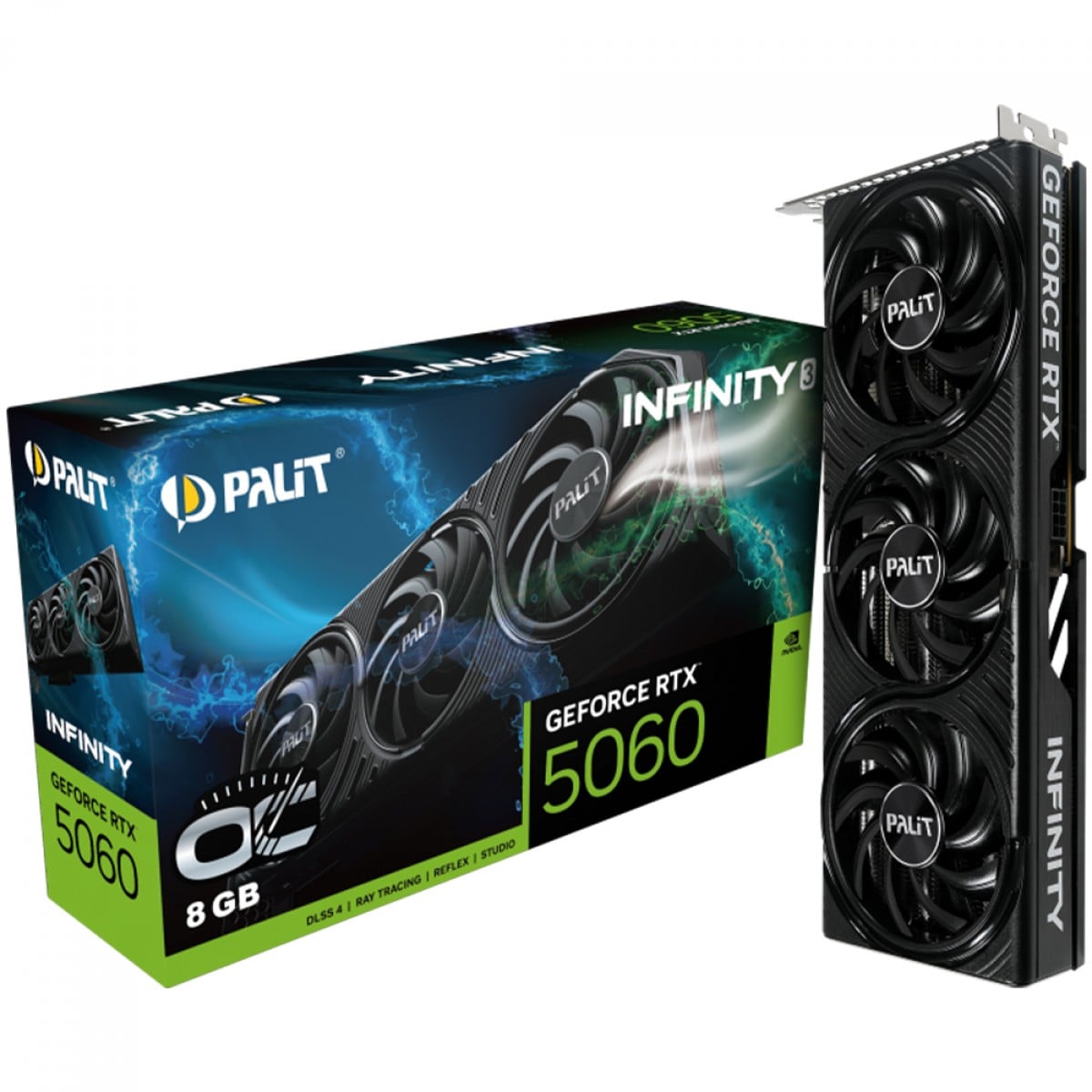 Placa de Vídeo Palit NVIDIA GeForce RTX 5060 Infinity 3 OC, 8GB, GDDR7, DLSS, Ray Tracing, NE75060T19P1-GB2063S