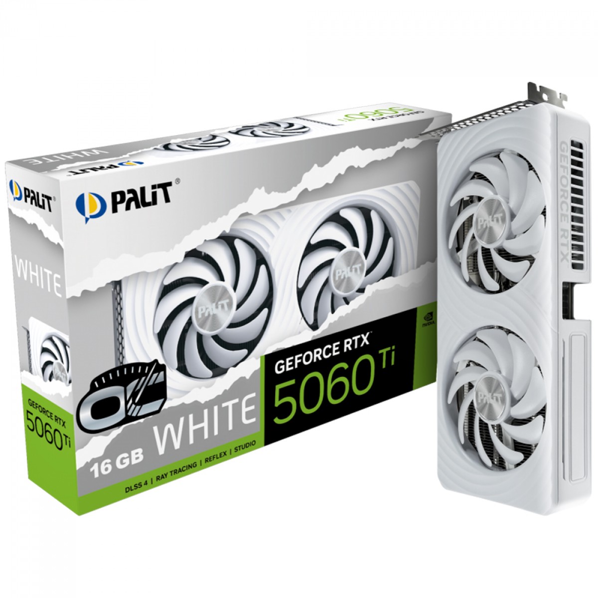Placa de Vídeo Palit NVIDIA GeForce RTX 5060 Ti White OC, 16GB, GDDR7, DLSS, Ray Tracing, NE7506TU19T1-GB2061M