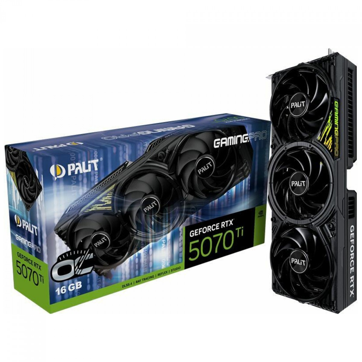 Placa de Vídeo Palit NVIDIA GeForce RTX 5070 Ti GamingPro OC V1, 16GB, GDDR7, DLSS, Ray Tracing, NE7507TS19T2-GB2031Y