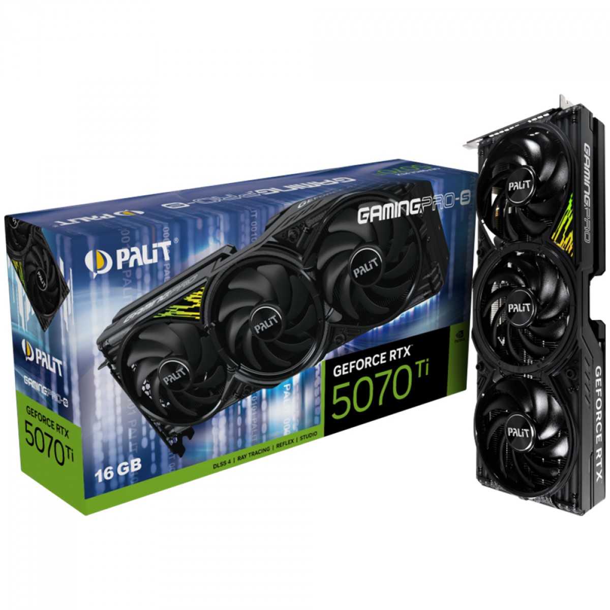 Placa de Vídeo Palit NVIDIA GeForce RTX 5070 Ti GamingPro-S, 16GB, GDDR7, DLSS, Ray Tracing, NE7507T019T2-GB2031U