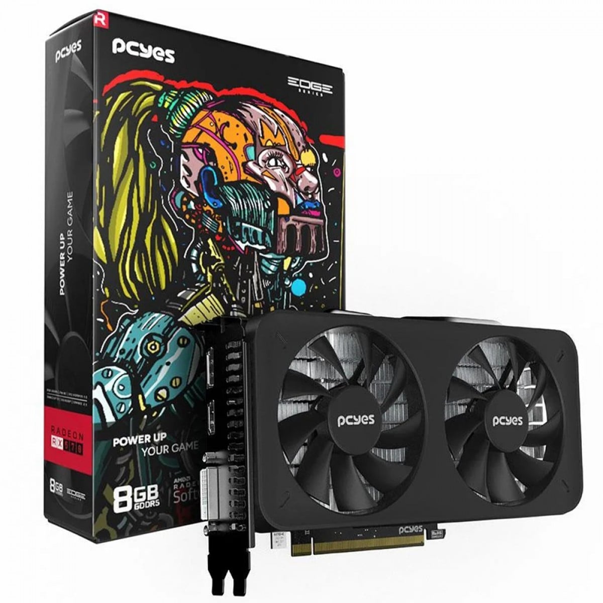 Placa de Vídeo PCYES AMD Radeon RX 570, 8GB, GDDR5, 256-Bit, PVEX5708GB2F