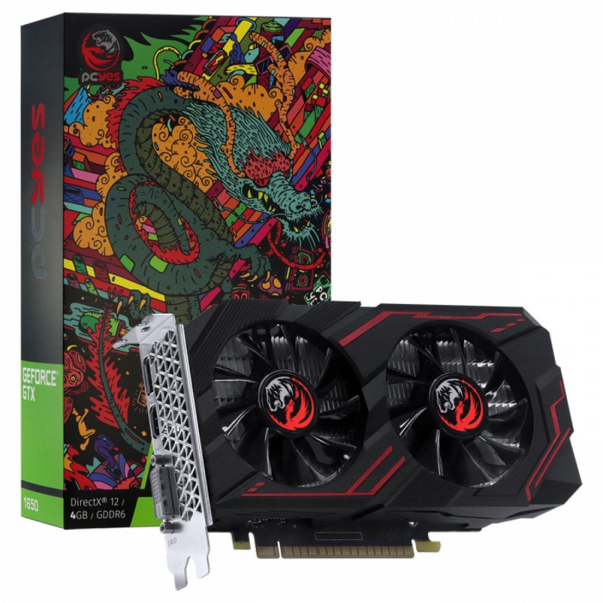 Placa de Vídeo PCYes Geforce GTX 1650 Graffiti Series, 4GB GDDR6, 128bit, PA1650412820DR6