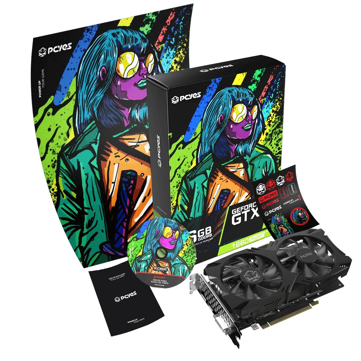 Placa de Vídeo PCYES NVIDIA GeForce GTX 1660 Super, 6GB, GDDR6, 192-Bits, PVX1660S62F