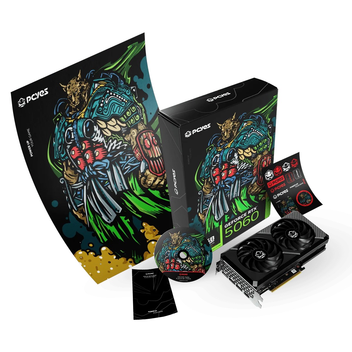 Placa de Vídeo PCYES NVIDIA GeForce RTX 5060, 8GB, GDDR7, DLSS, Ray Tracing, PVRTX5060B2F128
