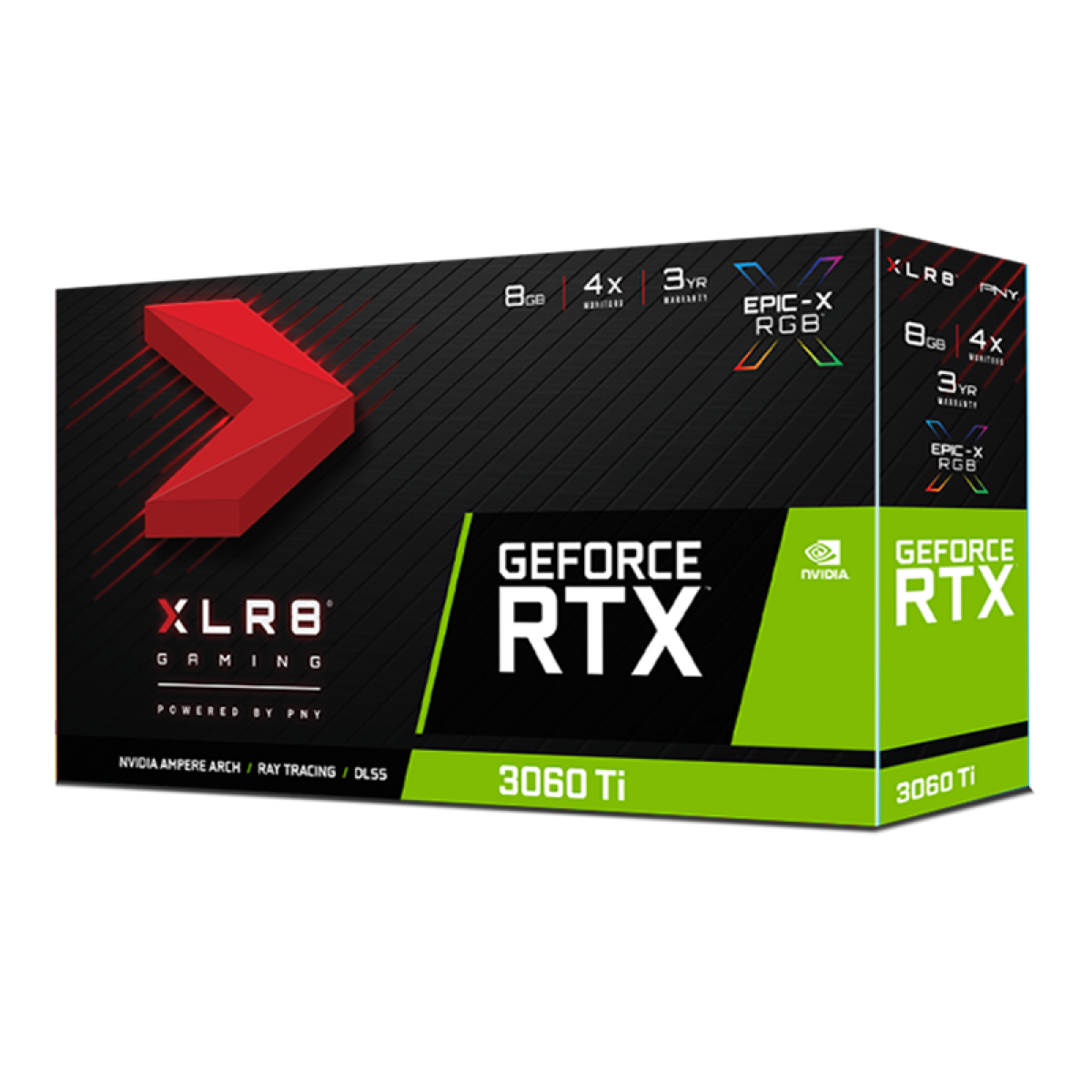 Placa de Vídeo PNY Geforce RTX 3060 Ti XLR8 Gaming REVEL EPIC-X RGB Dual Fan Edition, 8GB, GDDR6, 256bit, VCG3060T8DFXPPB
