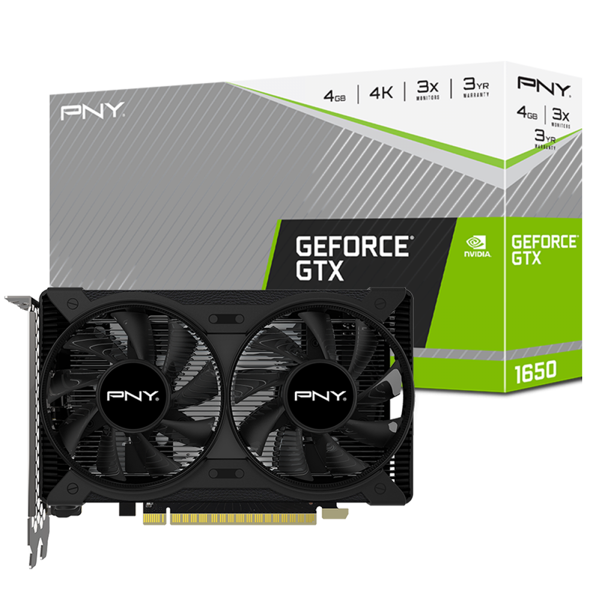 Placa De Vídeo PNY NVIDIA GeForce GTX 1650, 4GB, GDDR6, 128Bit, VCG16504D6DFPPB
