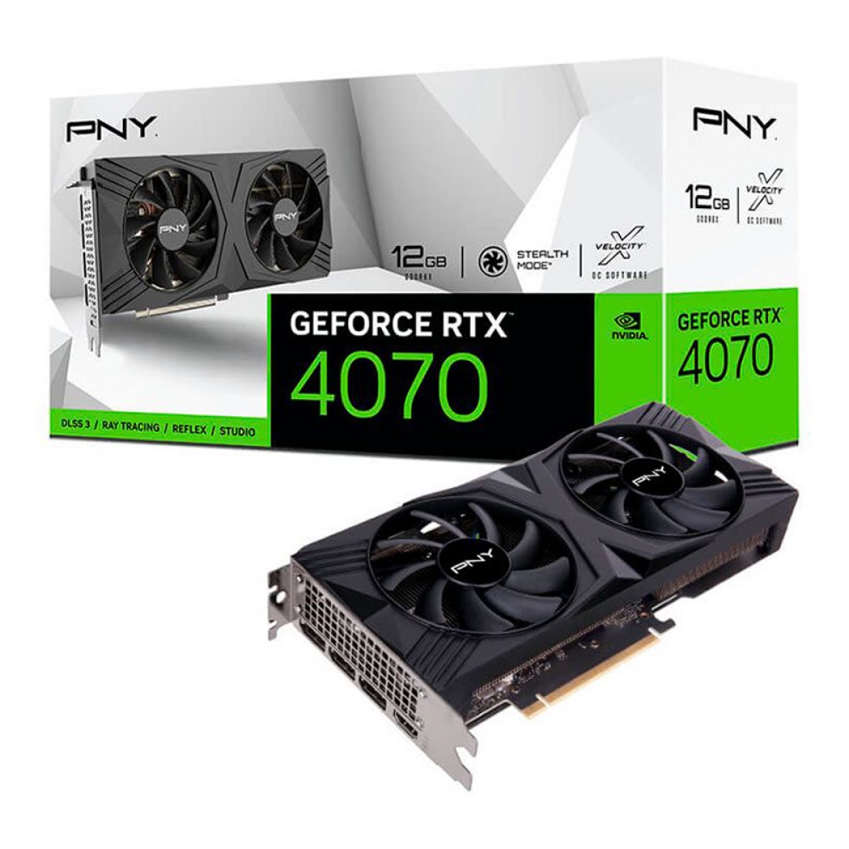 Placa de Vídeo PNY NVIDIA GeForce RTX 4070 VERTO Dual Fan, 12GB