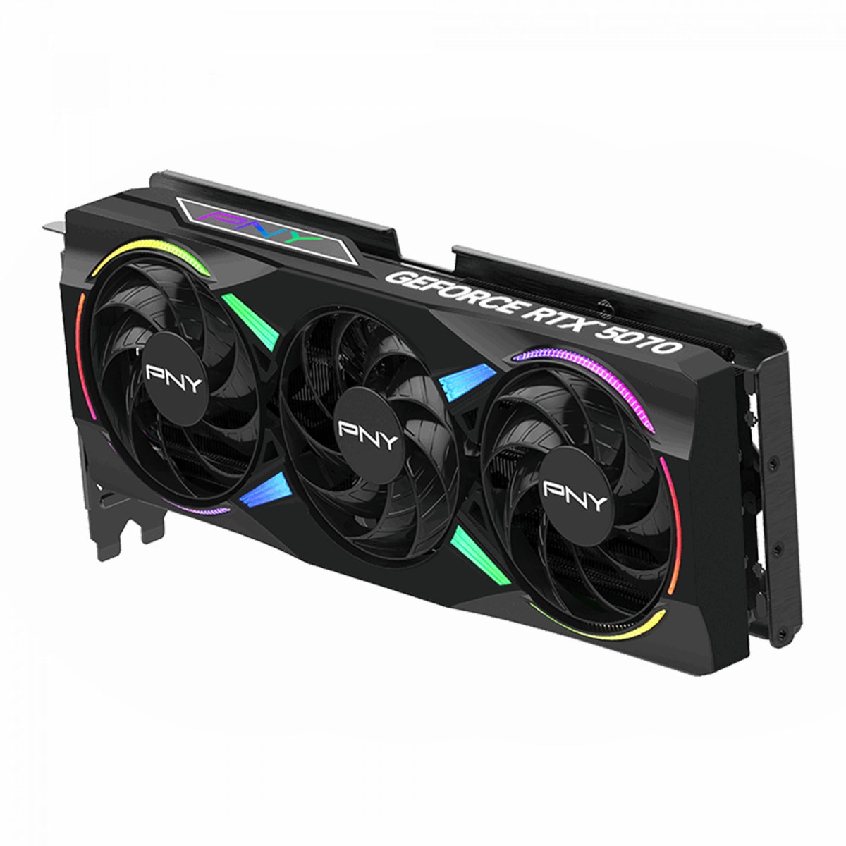 Placa de Vídeo PNY NVIDIA GeForce RTX 5070 EPIC-X RGB OC Triple Fan, 12GB, GDDR7, DLSS, Ray Tracing, VCG507012TFXXPB1-O