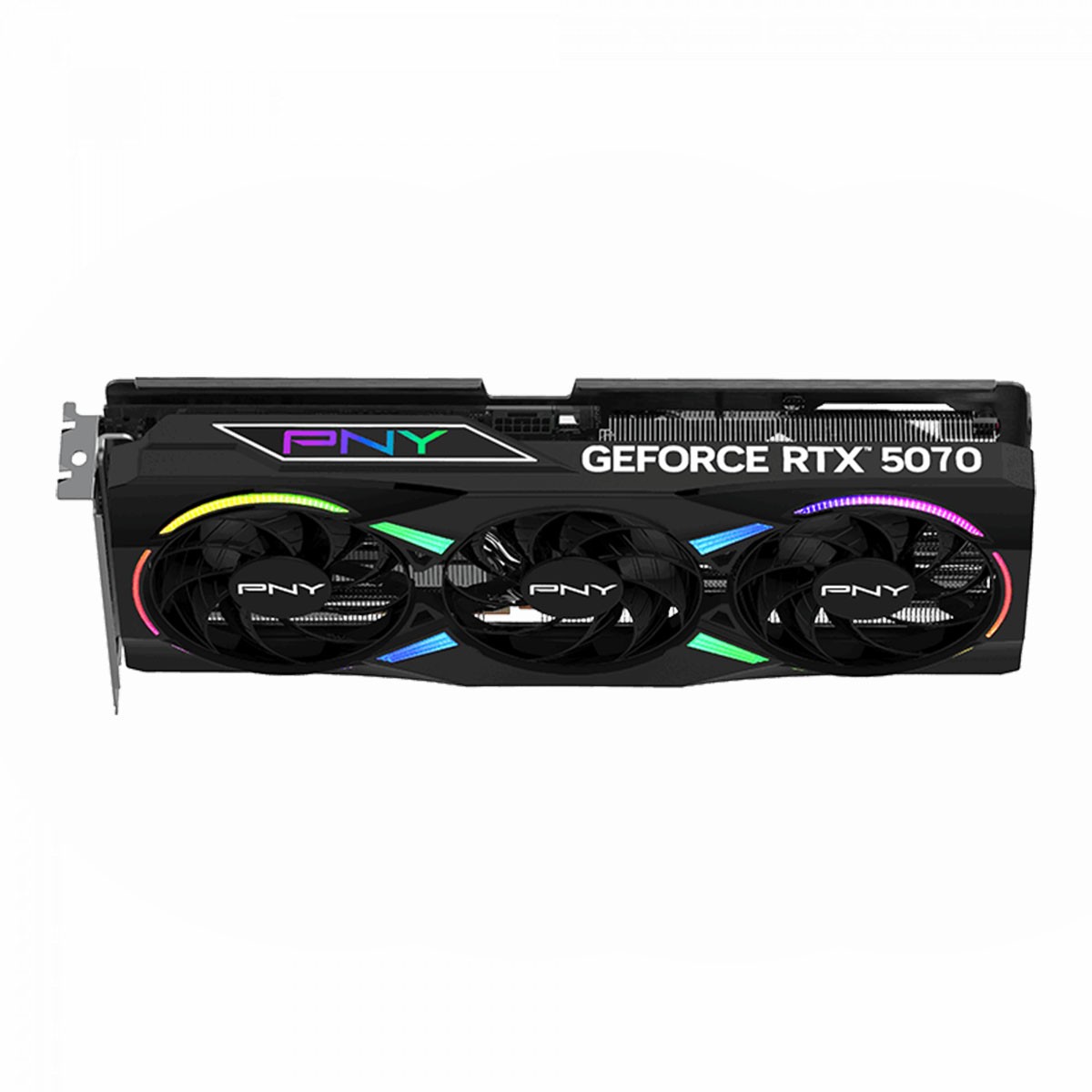 Placa de Vídeo PNY NVIDIA GeForce RTX 5070 EPIC-X RGB OC Triple Fan, 12GB, GDDR7, DLSS, Ray Tracing, VCG507012TFXXPB1-O
