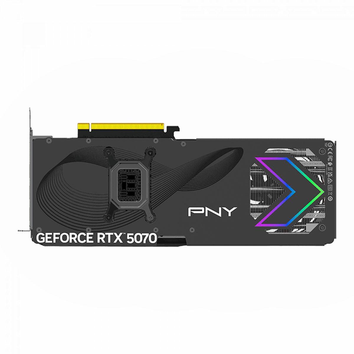 Placa de Vídeo PNY NVIDIA GeForce RTX 5070 EPIC-X RGB OC Triple Fan, 12GB, GDDR7, DLSS, Ray Tracing, VCG507012TFXXPB1-O