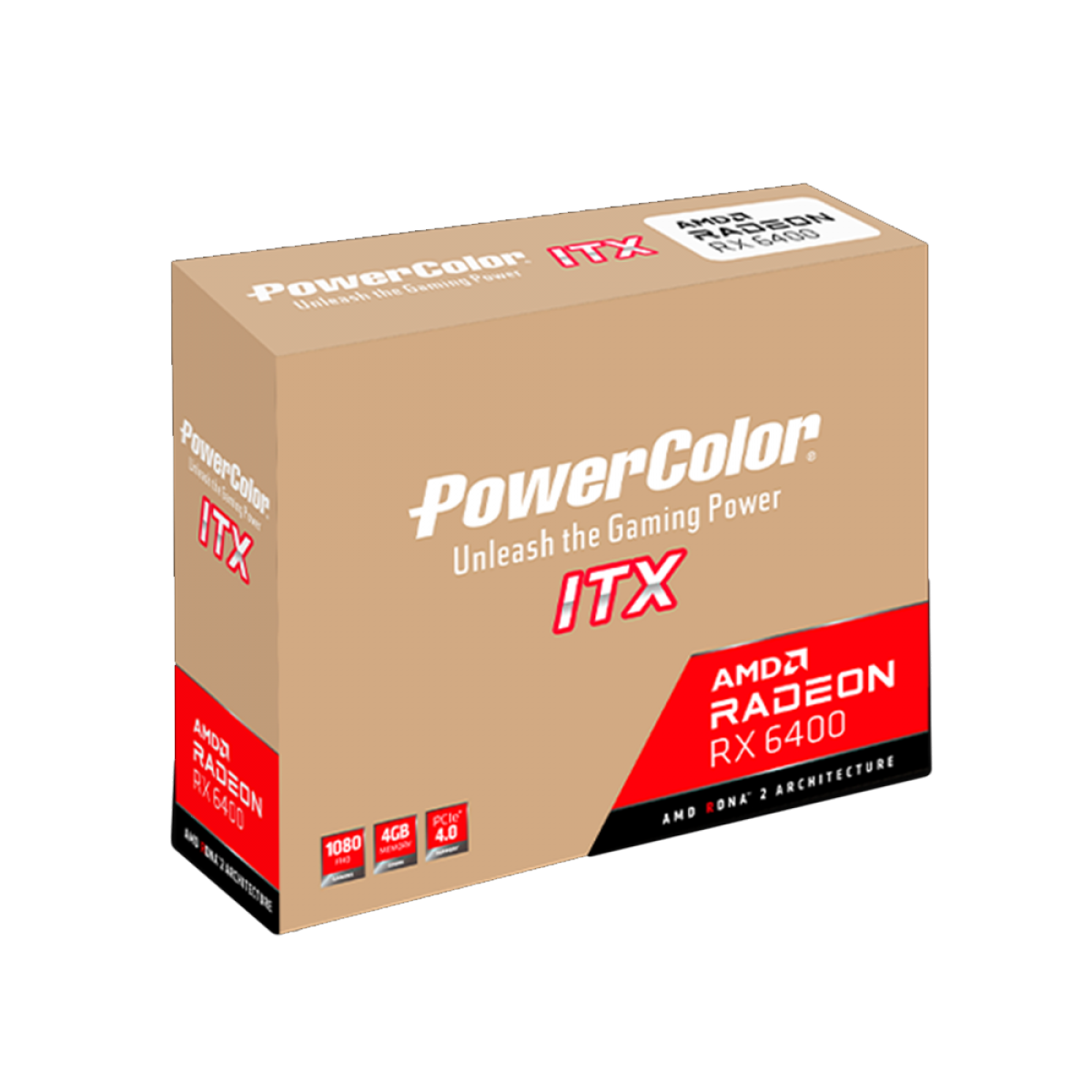 Placa de Vídeo PowerColor AMD Radeon RX 6400 ITX, 4GB, GDDR6, FSR, Ray Tracing, AXRX 6400 4GBD6-DH