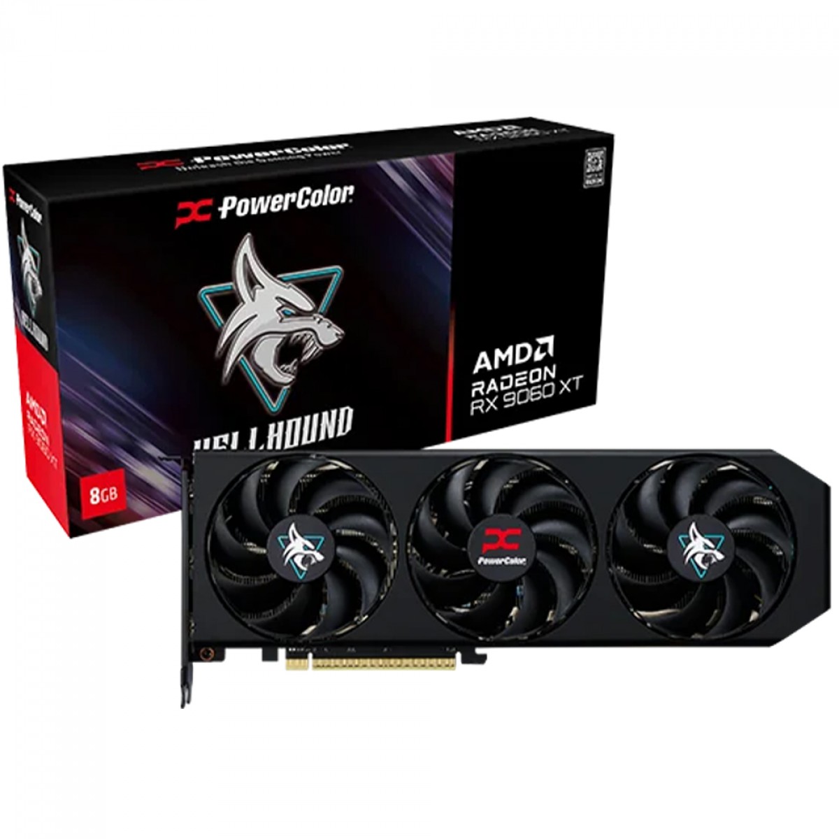 Placa de Vídeo PowerColor Hellhound AMD Radeon RX 9060 XT, 8GB, GDDR6, FSR, Ray Tracing, RX9060XT 8G-L/OC