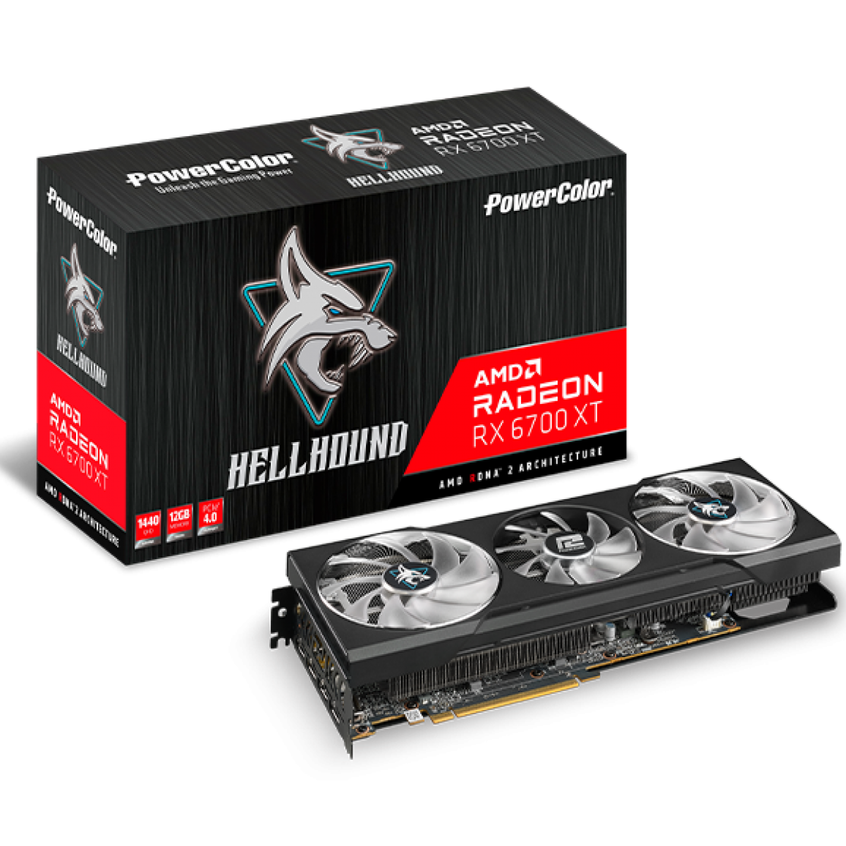 Placa de Vídeo PowerColor Hellhound Radeon RX 6700 XT, 12GB, GDDR6, FSR, Ray Tracing, AXRX 6700XT 12GBD6-3DHL