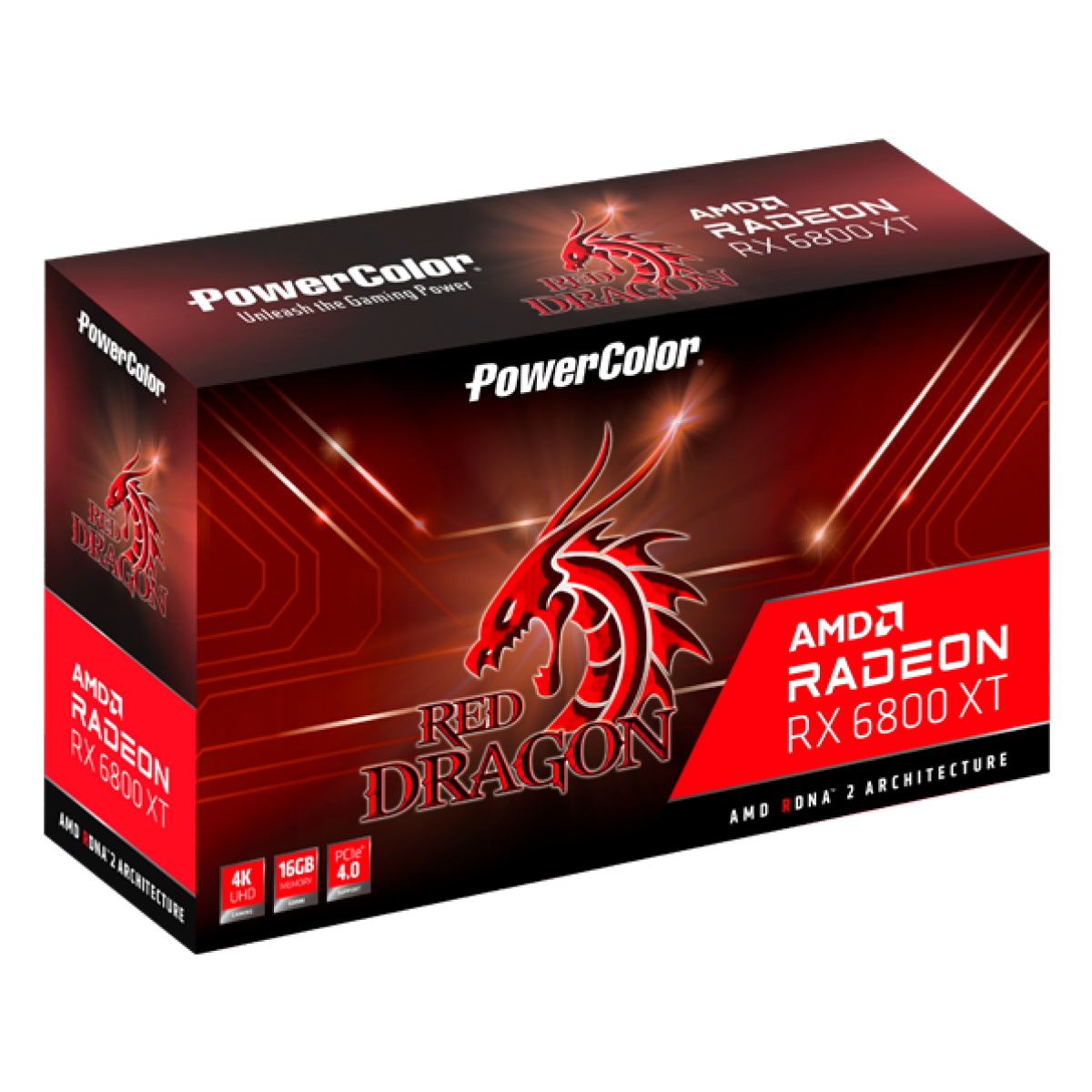 Placa de Vídeo PowerColor Radeon RX 6800 XT Red Dragon, 16GB, GDDR6, FSR, Ray Tracing, AXRX 6800 XT 16GBD6-3DHR/OC