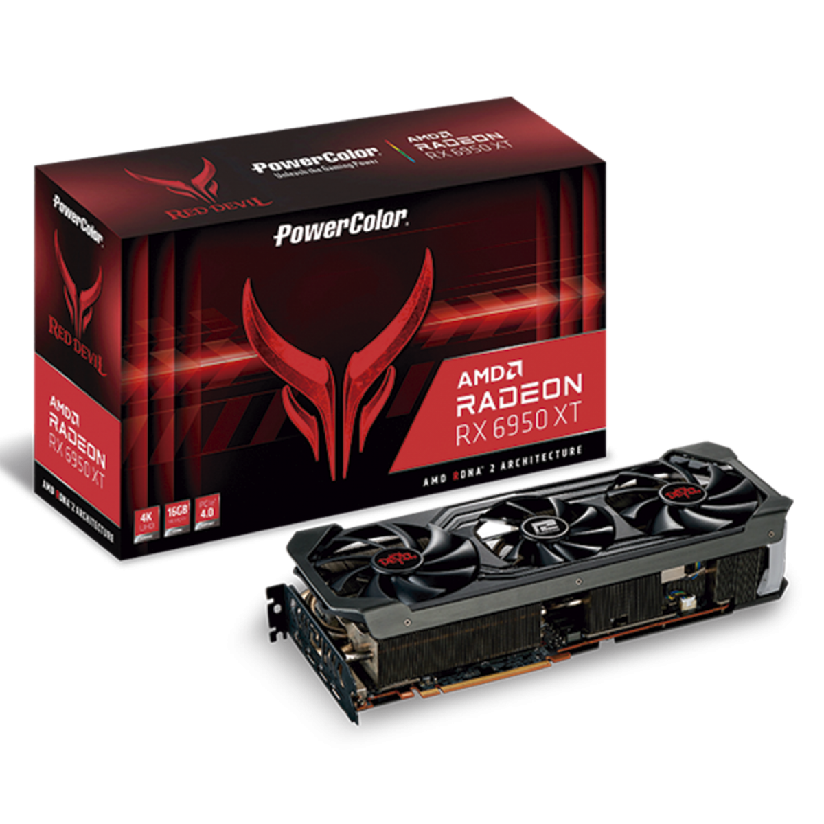 Placa de Vídeo PowerColor Radeon RX 6950 XT Red Devil, 16GB, GDDR6, FSR, Ray Tracing, AXRX 6950XT 16GBD6-3DHE/OC