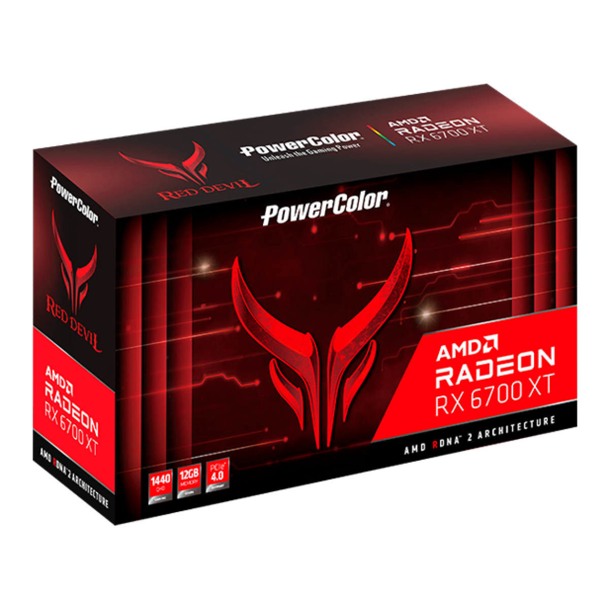 Placa de Vídeo PowerColor Red Devil Radeon RX 6700 XT, 12GB, GDDR6, FSR, Ray Tracing, AXRX 6700XT 12GBD6-3DHE/OC