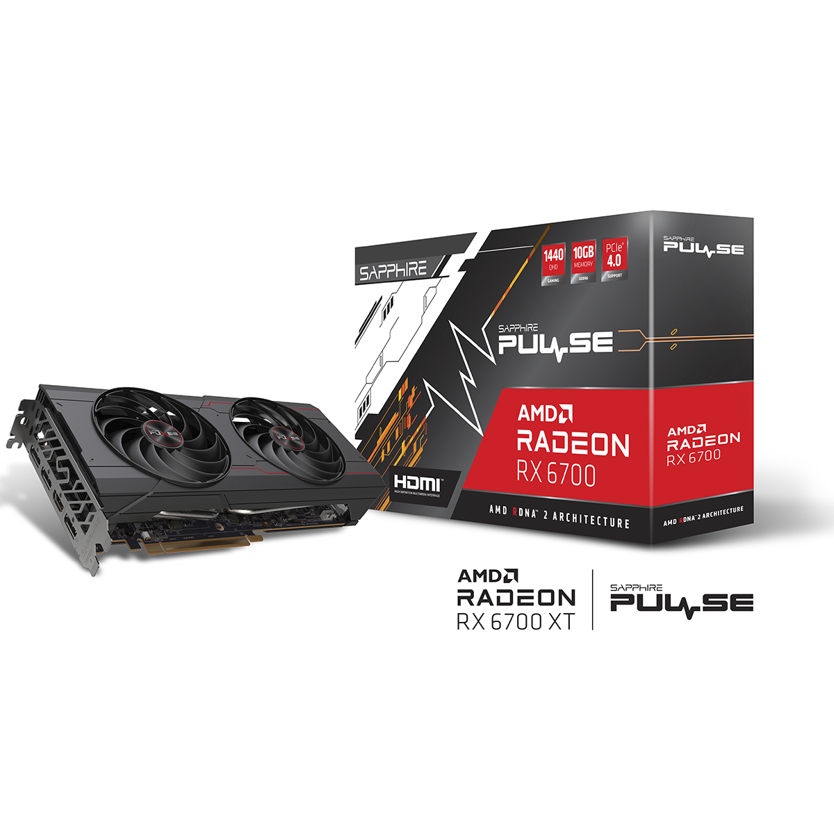 Placa de Video Sapphire AMD Radeon RX 6700 PULSE, 10GB, GDDR6, FSR