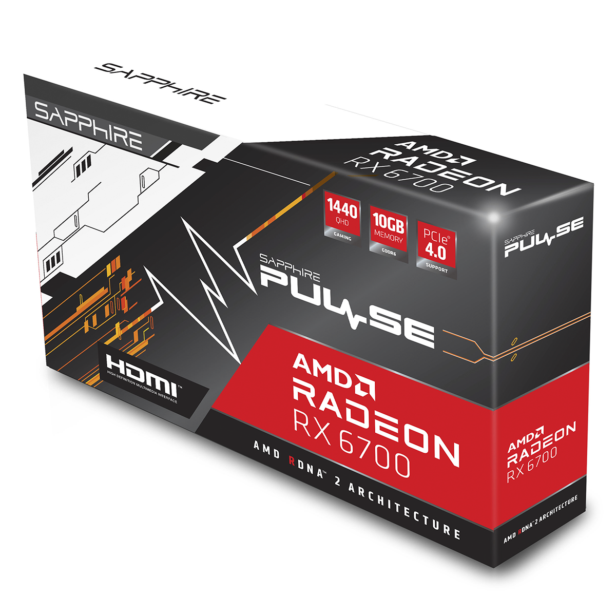 Placa de Video Sapphire AMD Radeon RX 6700 PULSE, 10GB, GDDR6, FSR. Ray Tracing, 11321-02-20G