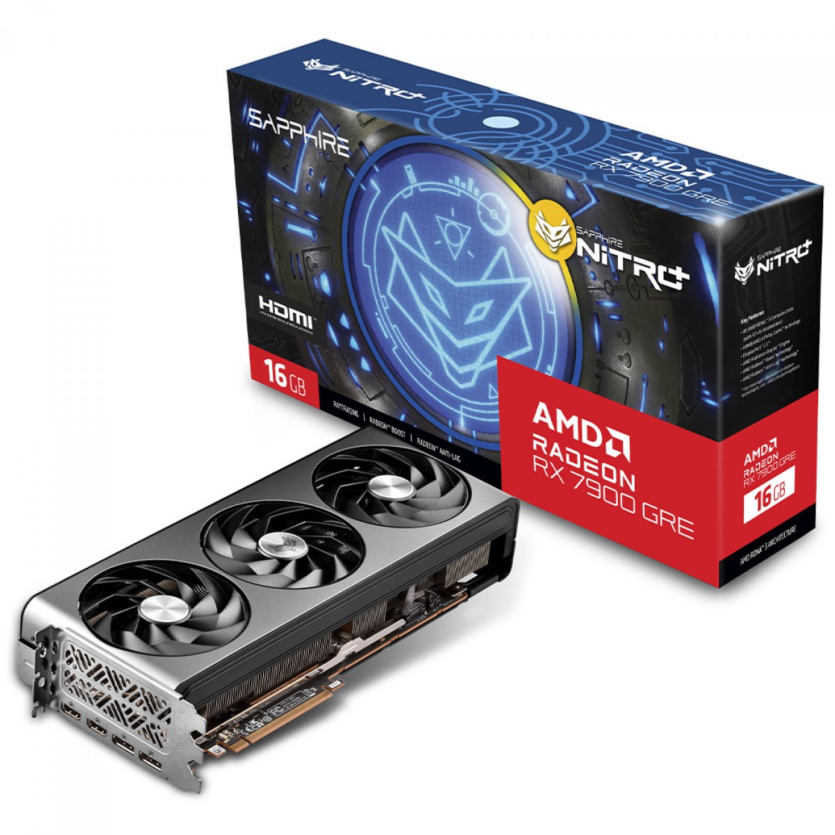 Placa De Vídeo Sapphire Nitro+ AMD Radeon RX 7900 GRE, 16GB, GDDR6, FSR, Ray Tracing, 11325-02-20G