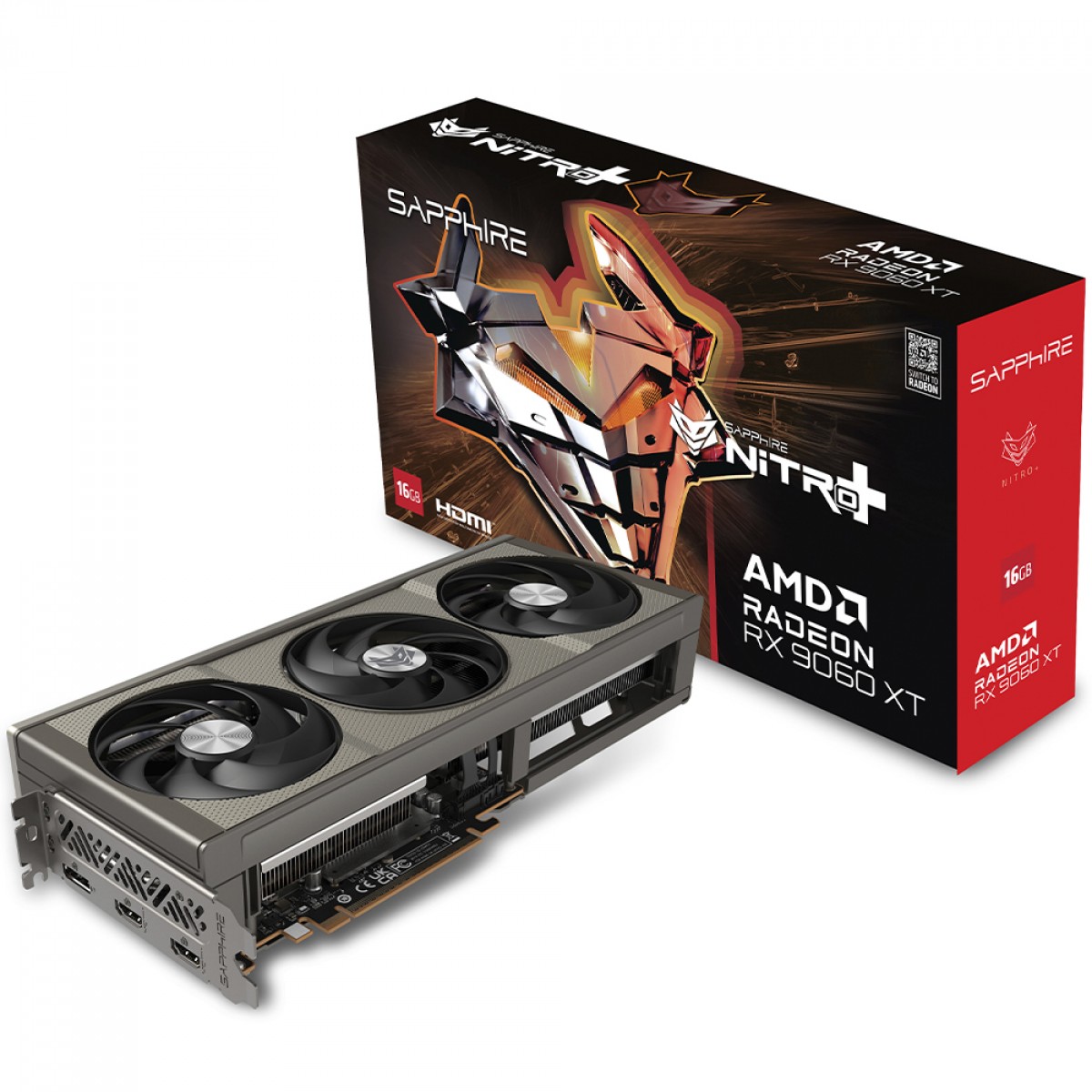 Placa de Vídeo Sapphire Nitro+ AMD Radeon RX 9060 XT OC, 16GB, GDDR6, FSR, Ray Tracing, 11350-01-20G