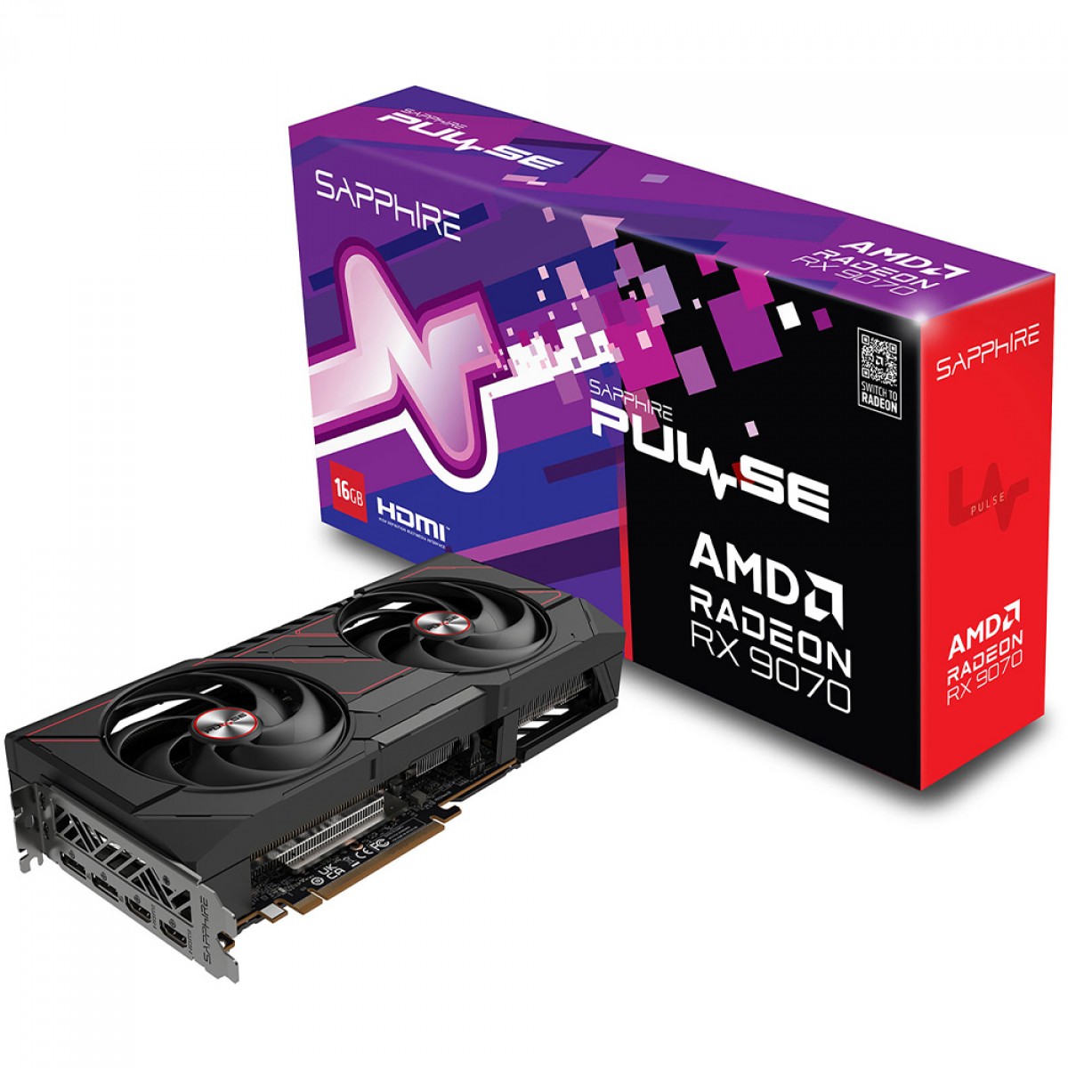 Placa de Vídeo Sapphire Pulse AMD Radeon RX 9070 Gaming, 16GB, GDDR6, FSR, Ray Tracing, 11349-03-20G