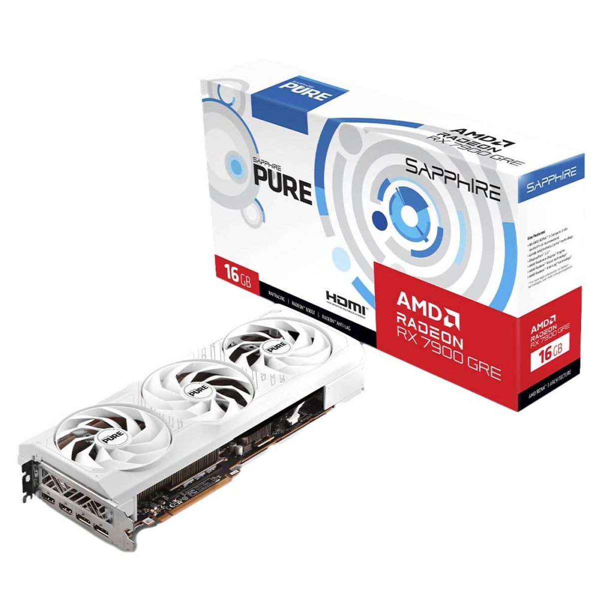 Placa De Vídeo Sapphire Pure AMD Radeon RX 7900 GRE, 16GB, GDDR6, FSR, Ray Tracing, 11325-03-20G