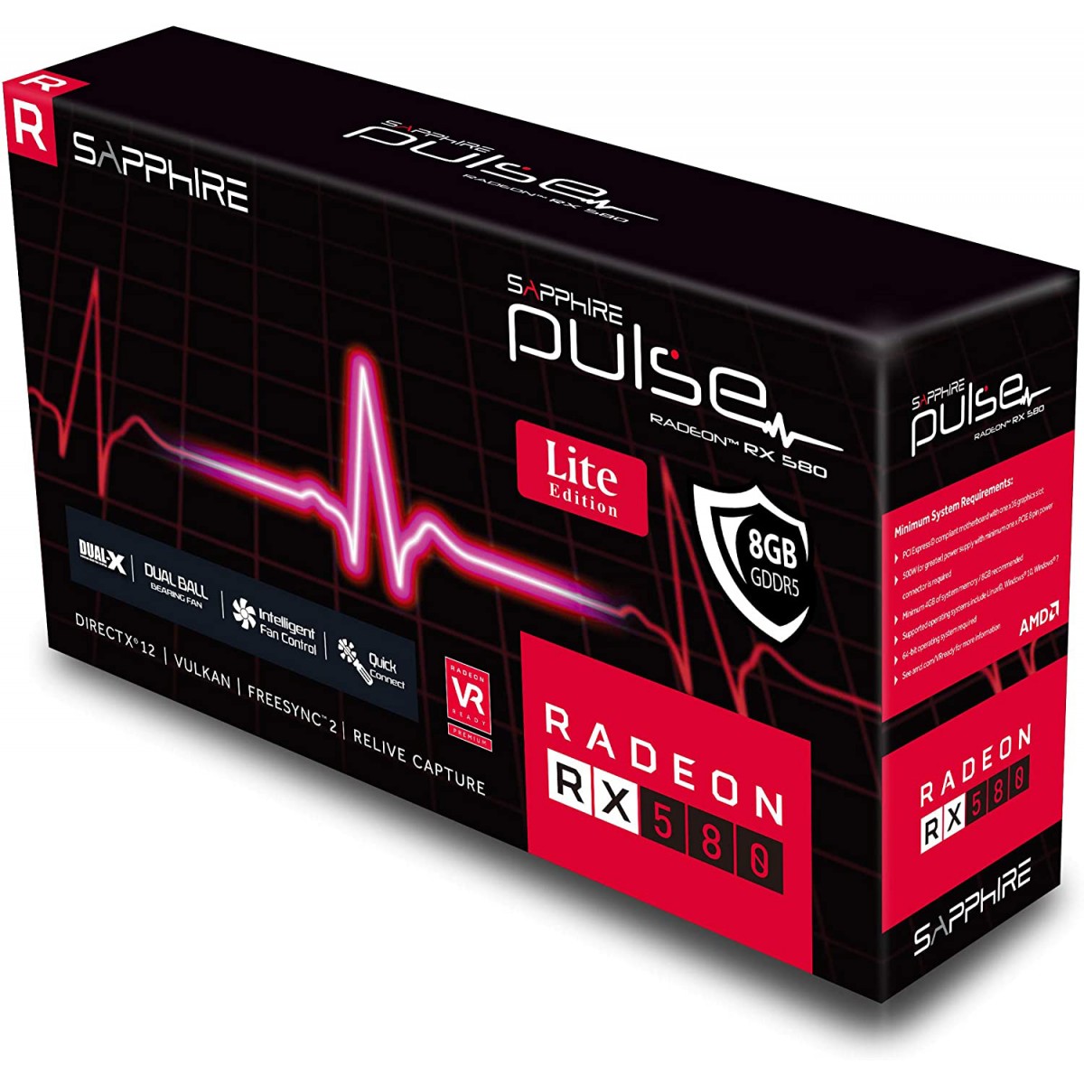 Placa de Vídeo Sapphire, Radeon, RX 580 Pulse, 8GB, GDDR5, 256Bit, 11265-67-20G
