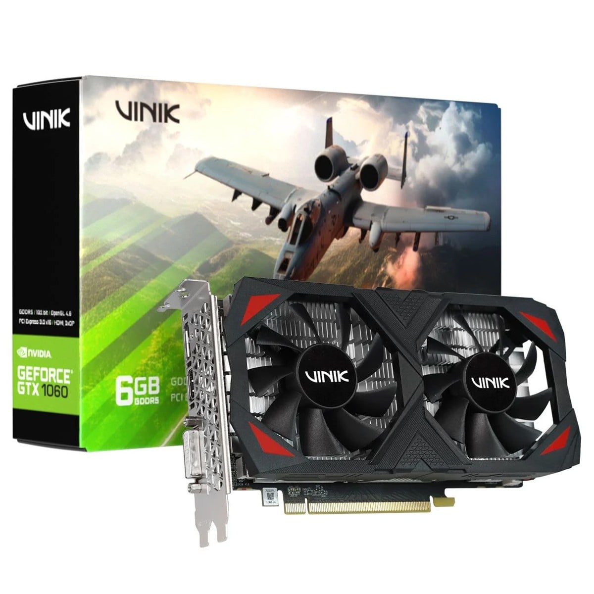 Placa de Vídeo VINIK NVIDIA GeForce GTX 1060, 6GB, GDDR5, 192 Bits, GPUVK10606GB2FV02