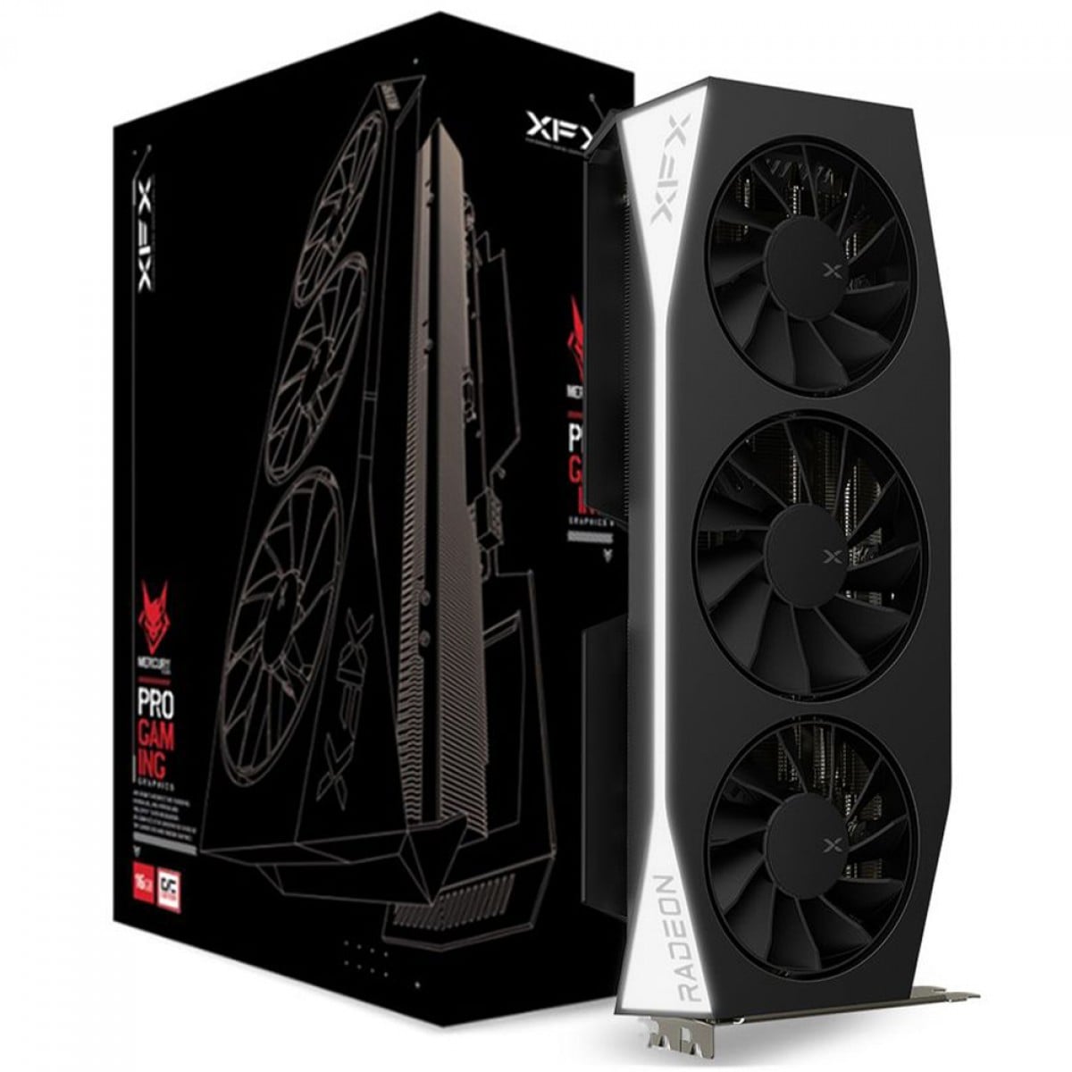 Placa de Vídeo XFX Mercury AMD Radeon RX 9060 XT OC Gaming Edition, 16GB, GDDR6, FSR, Ray Tracing, RX-96TMERCB9