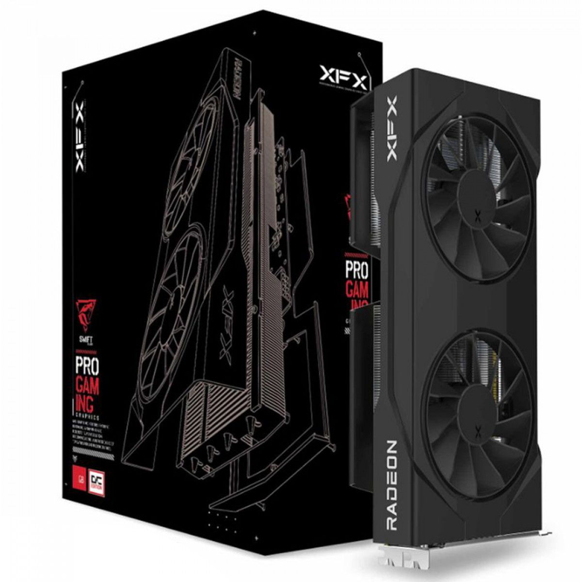 Placa de Vídeo XFX Swift AMD Radeon RX 9060 XT OC, 16GB, GDDR6, FSR, Ray Tracing, RX-96TSW16BQ